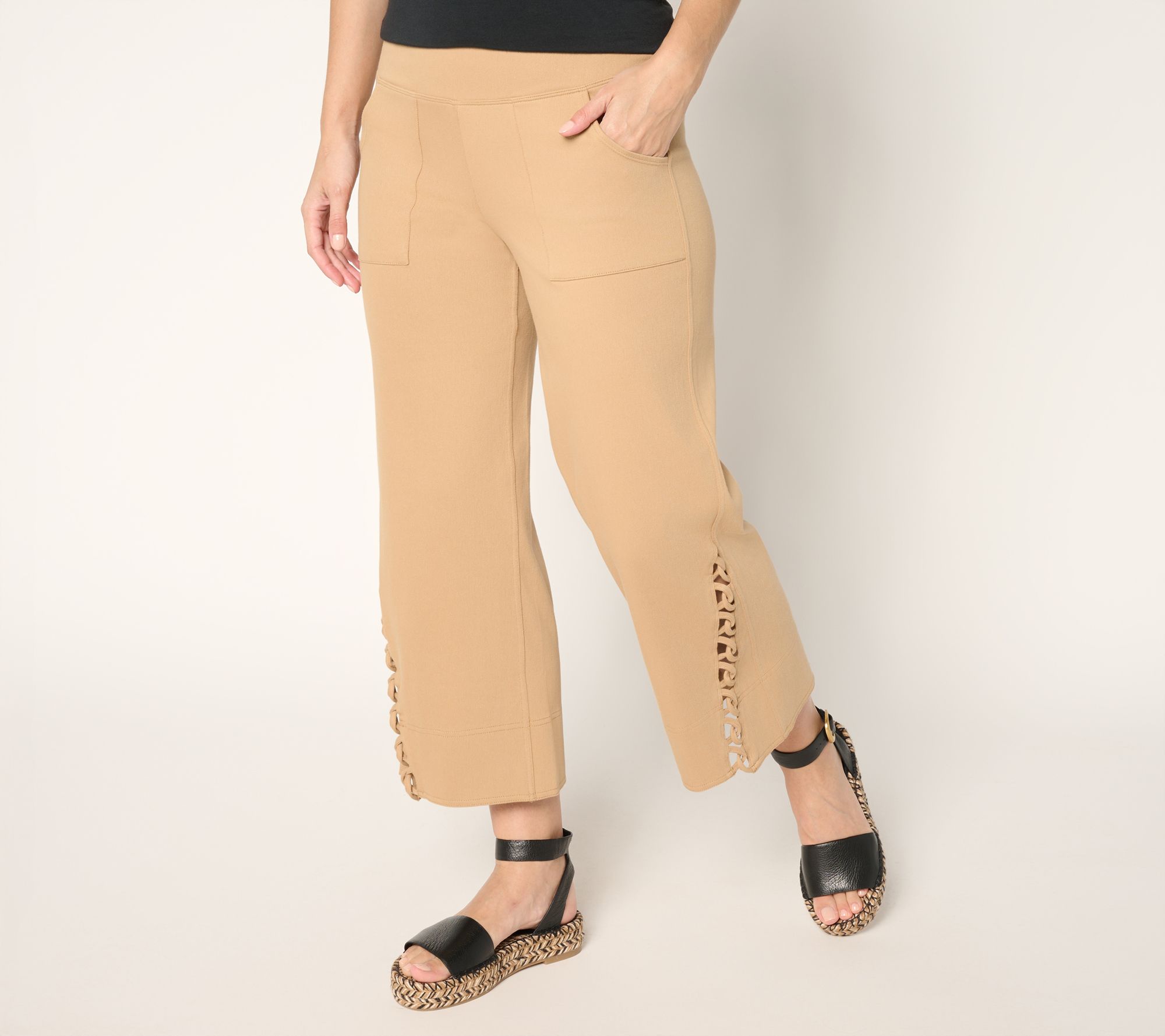 "As Is" Women with Control Petite Prime Stretch 2 Crop Pants