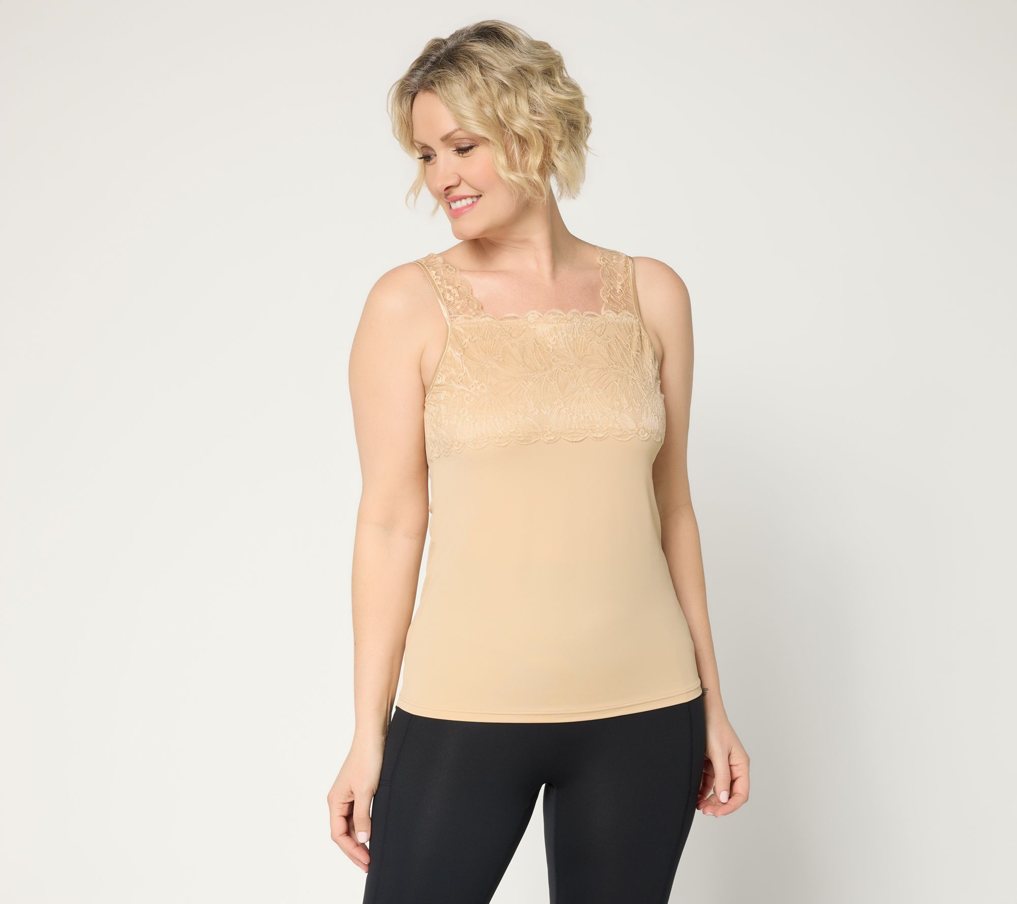 Breezies Lace Seamless Square Neckline Camisole