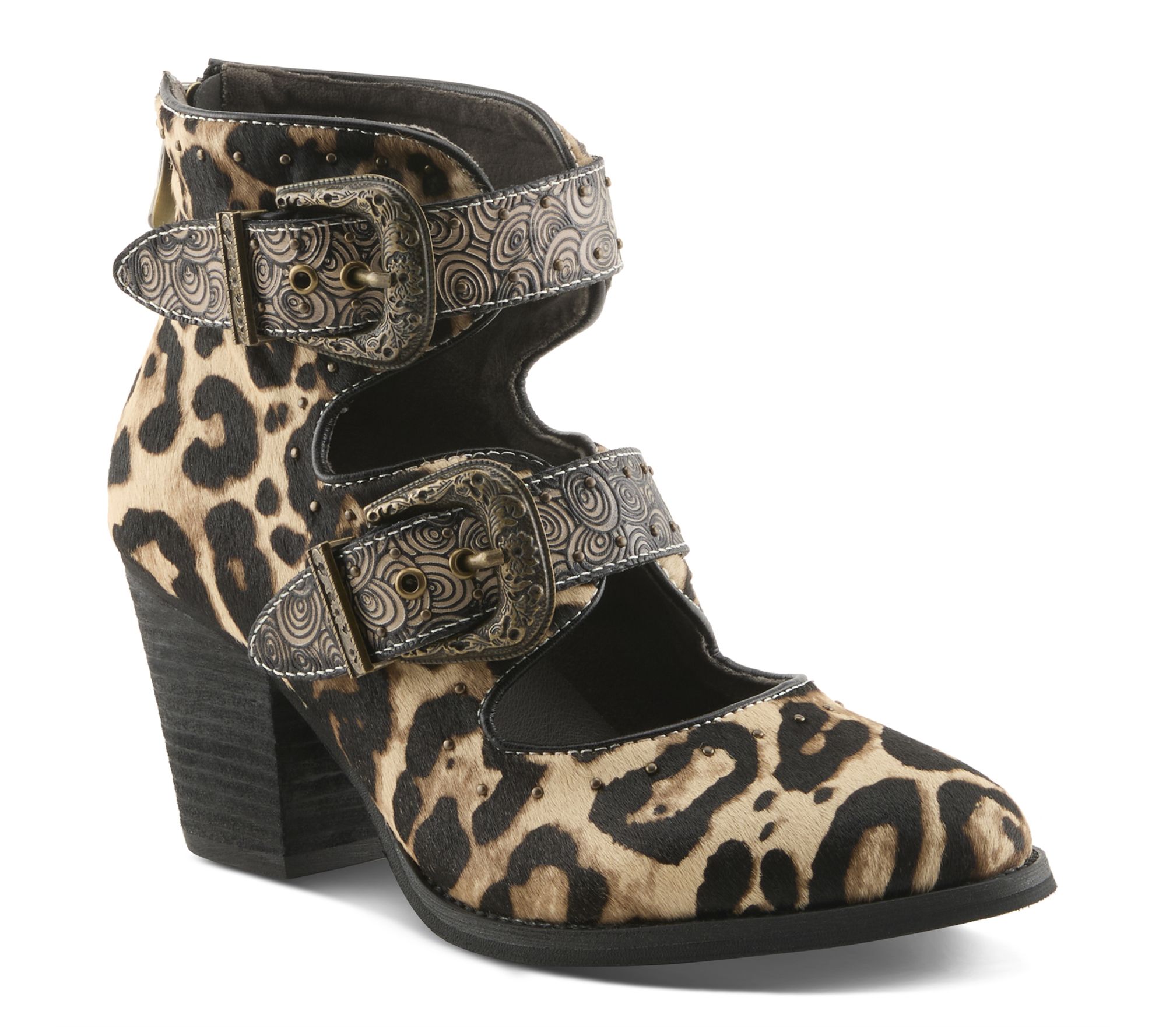 L'Artiste by Spring Step Ankle Boots - Notched-Leo