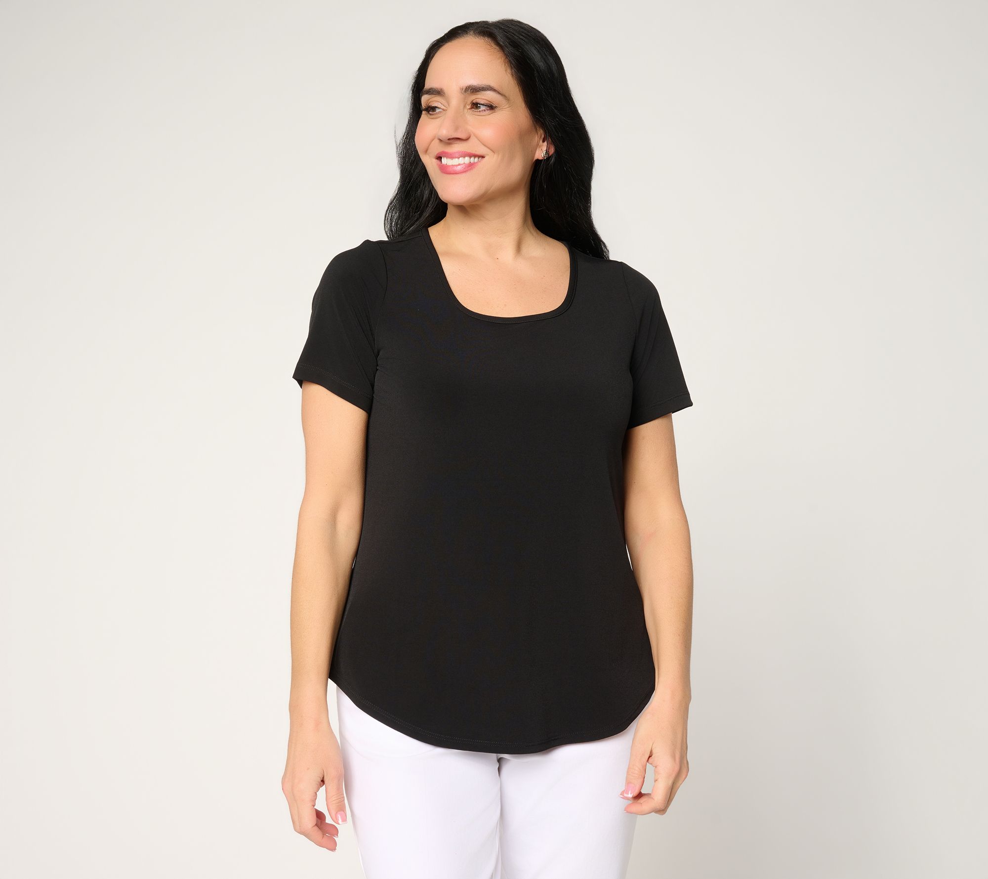 Susan Graver Essentials Liquid Knit Square Neck Top