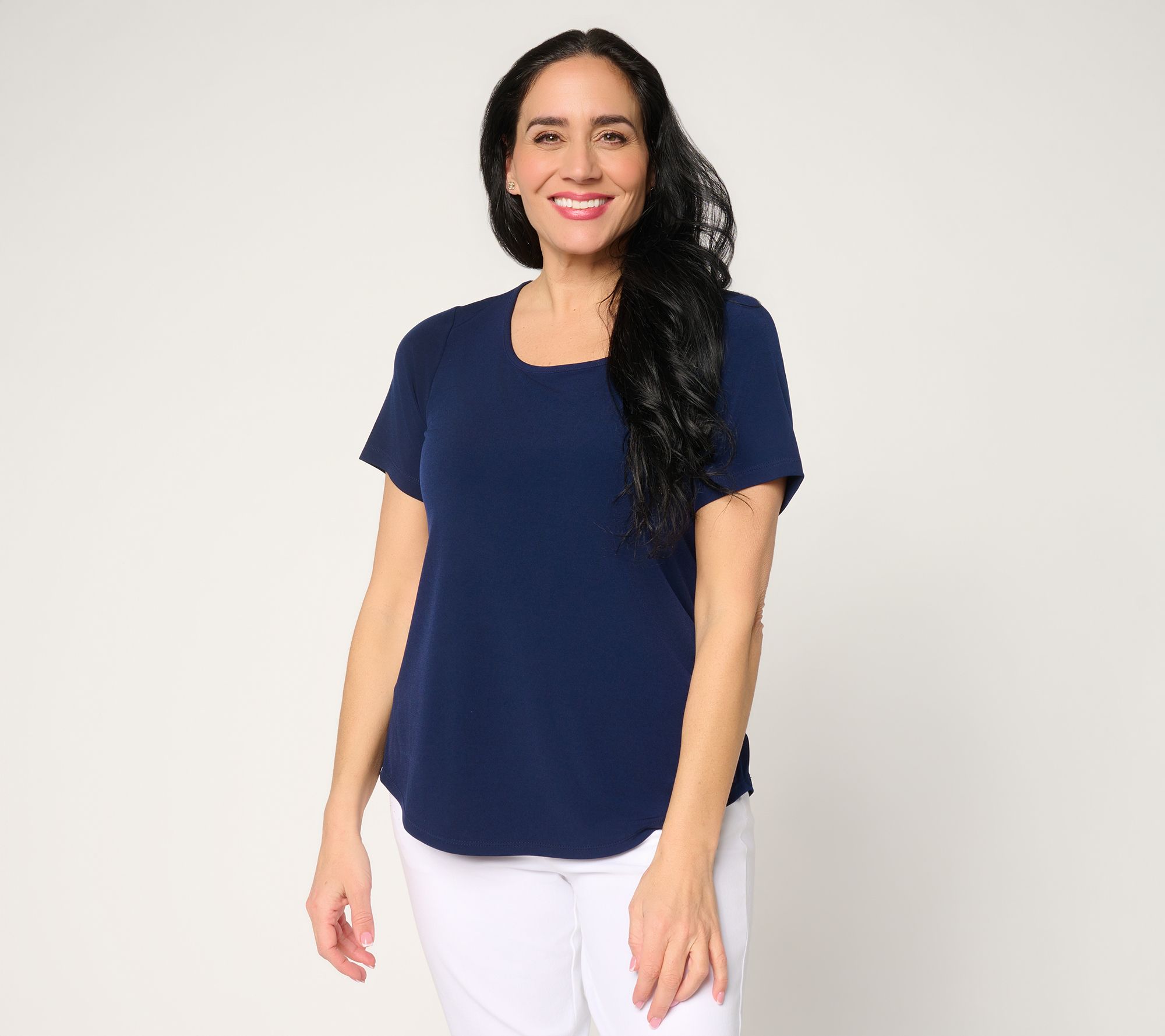 Susan Graver Essentials Liquid Knit Square Neck Top