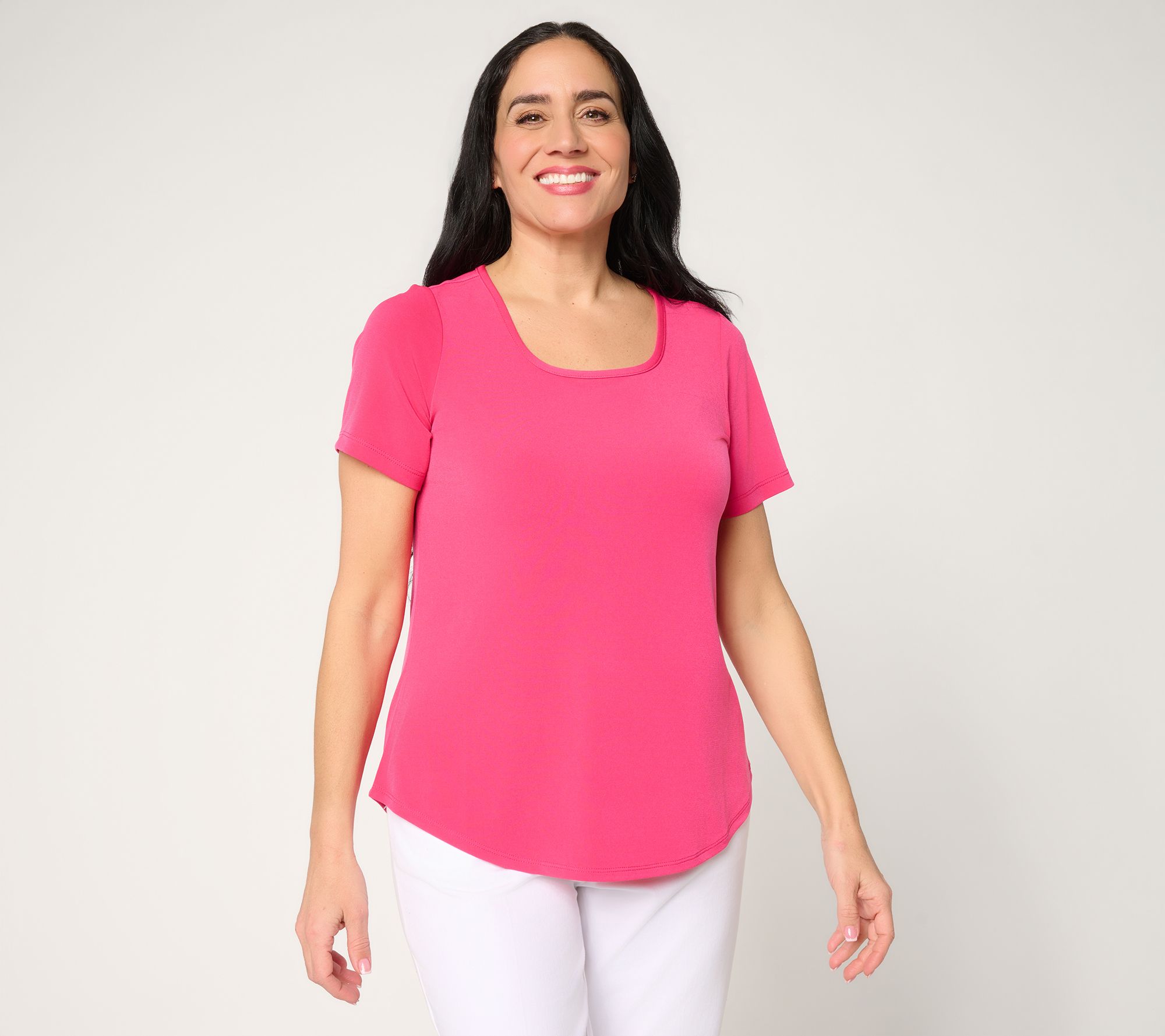 Susan Graver Essentials Liquid Knit Square Neck Top