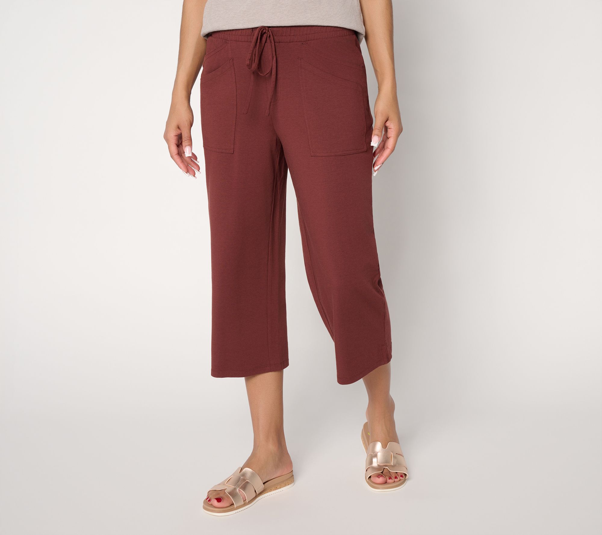 AnyBody Regular Cozy Knit Jersey Capri Pants