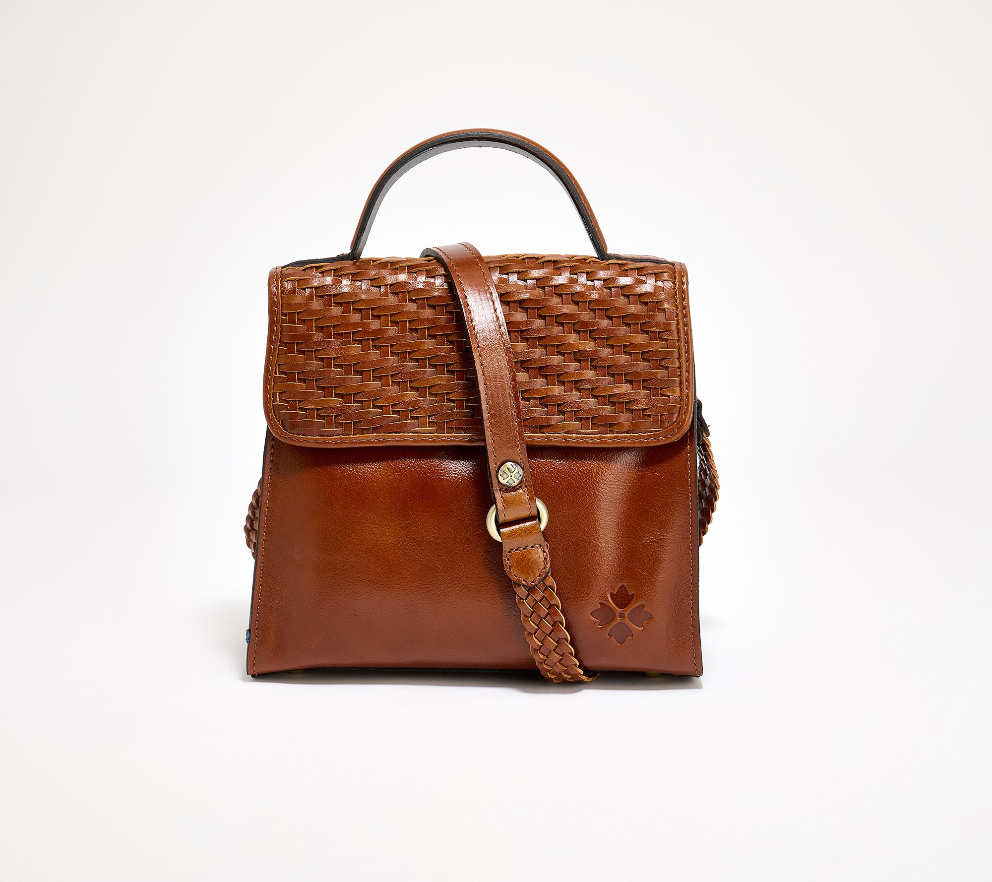 "As Is" Patricia Nash Elva Woven Leather Top Handle Satchel