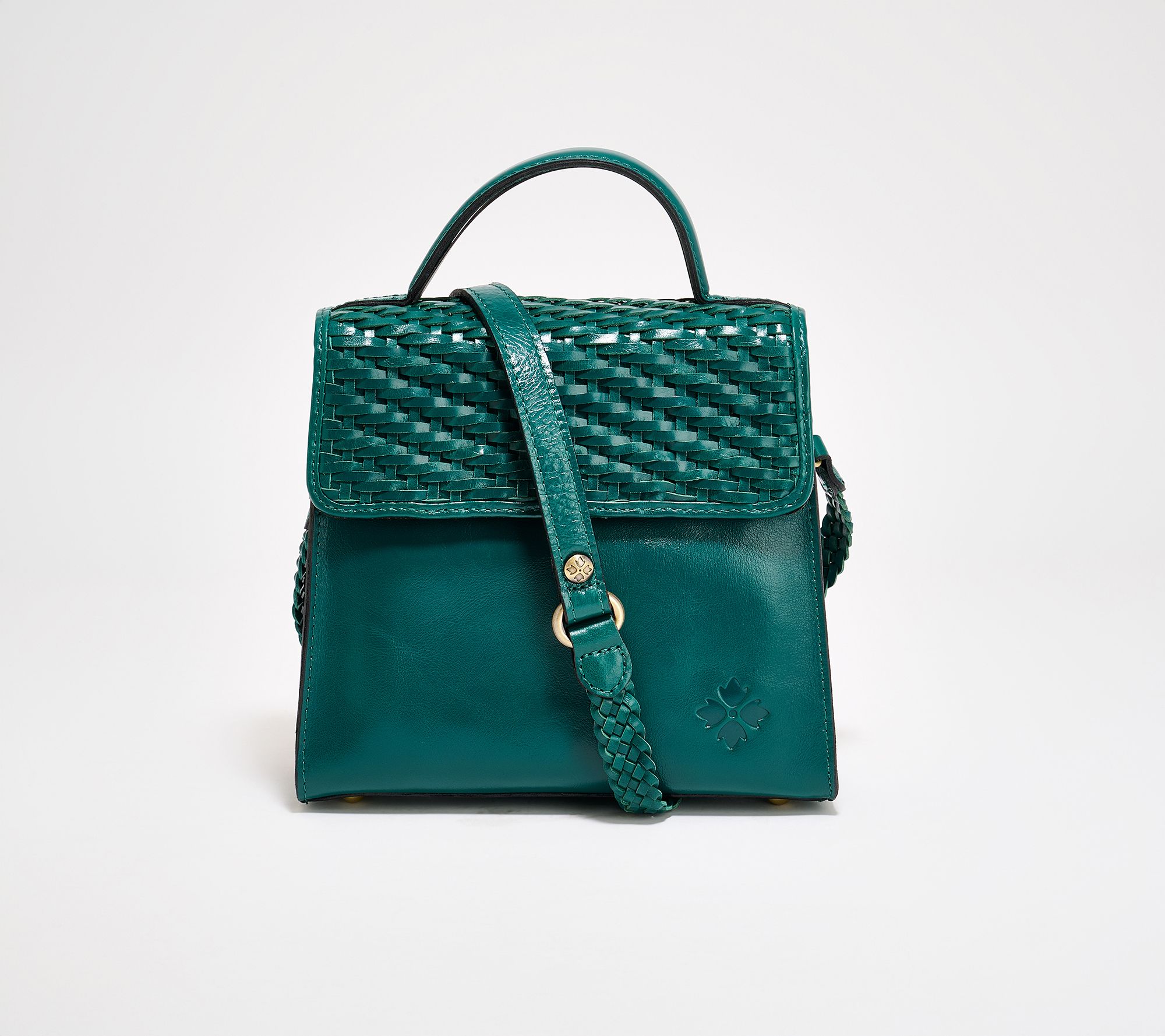 "As Is" Patricia Nash Elva Woven Leather Top Handle Satchel