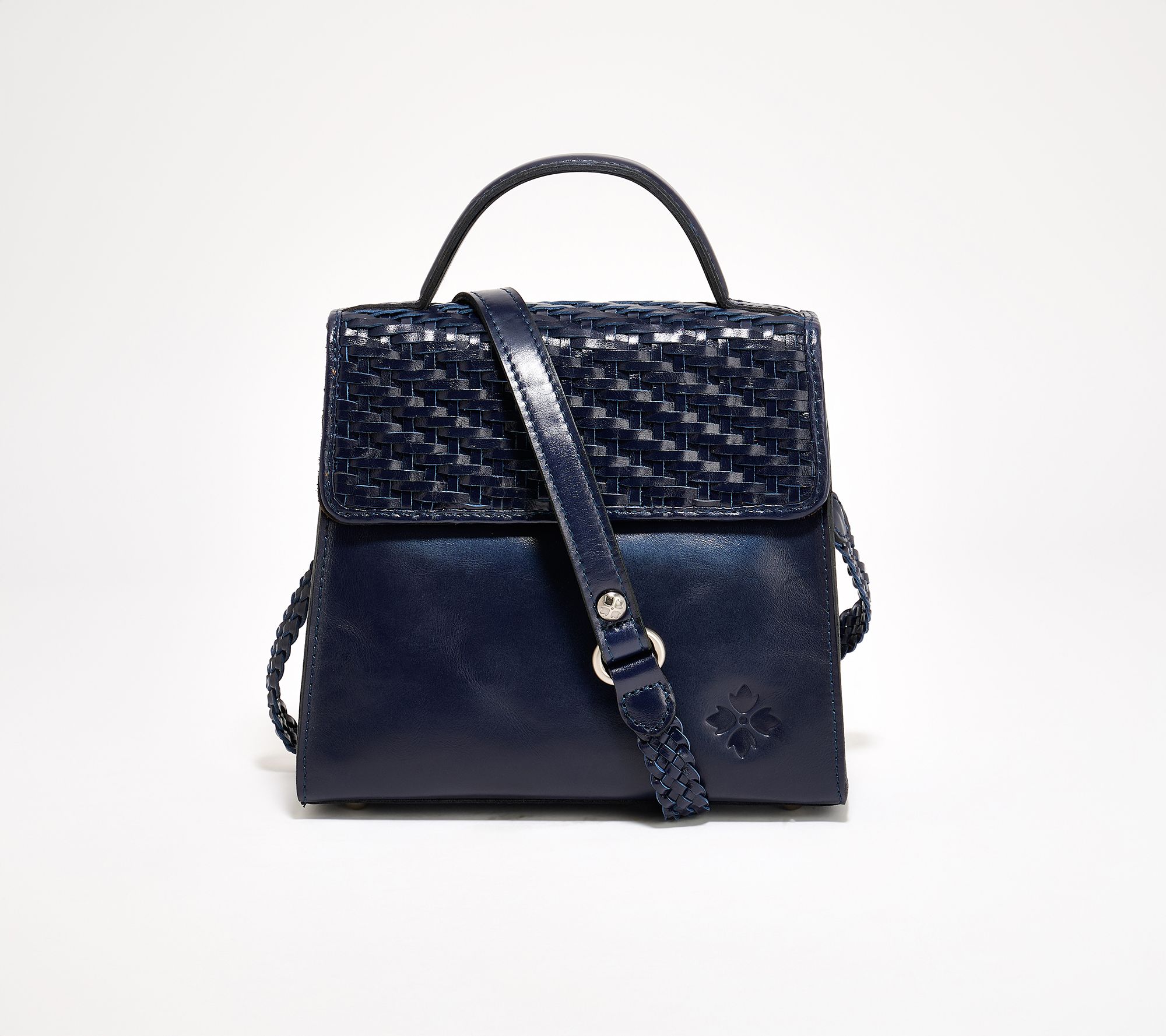 "As Is" Patricia Nash Elva Woven Leather Top Handle Satchel