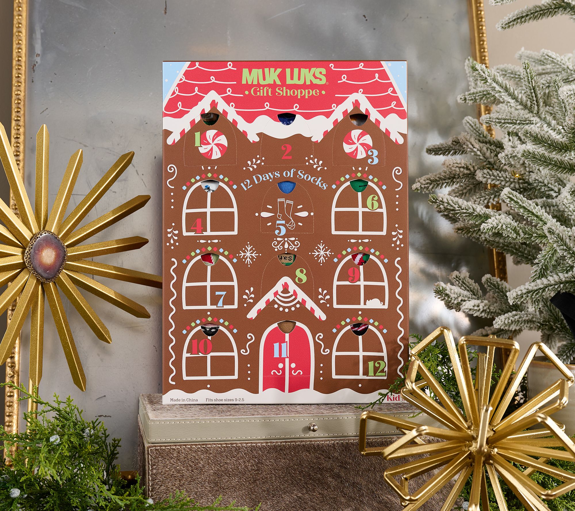"As Is" MUK LUKS Kid's 12 Days of Christmas Socks