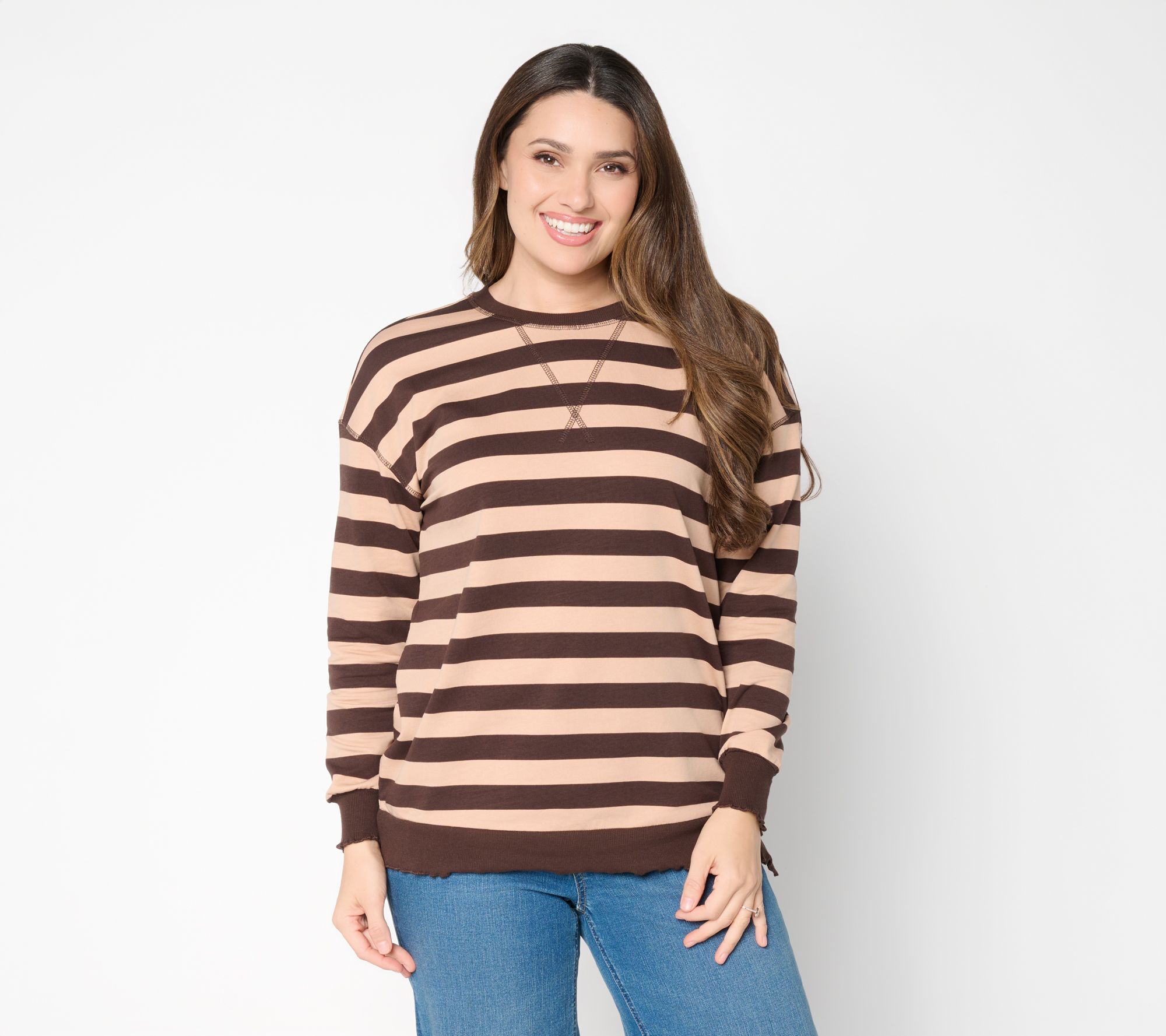 Belle Boho by Kim Gravel Stripe & Seek Lettuce Trim Top