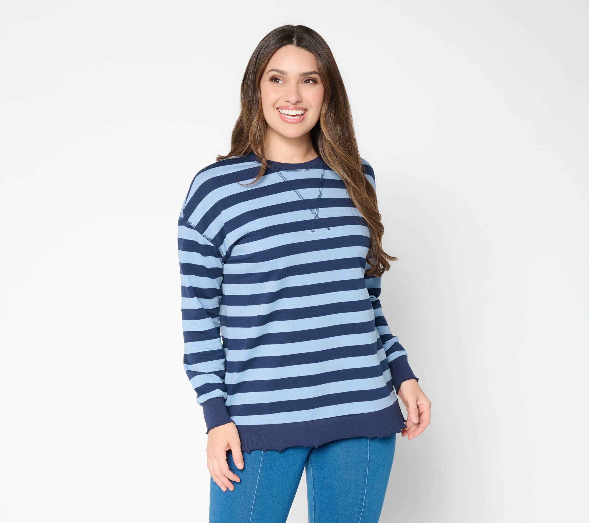 Belle Boho by Kim Gravel Stripe & Seek Lettuce Trim Top