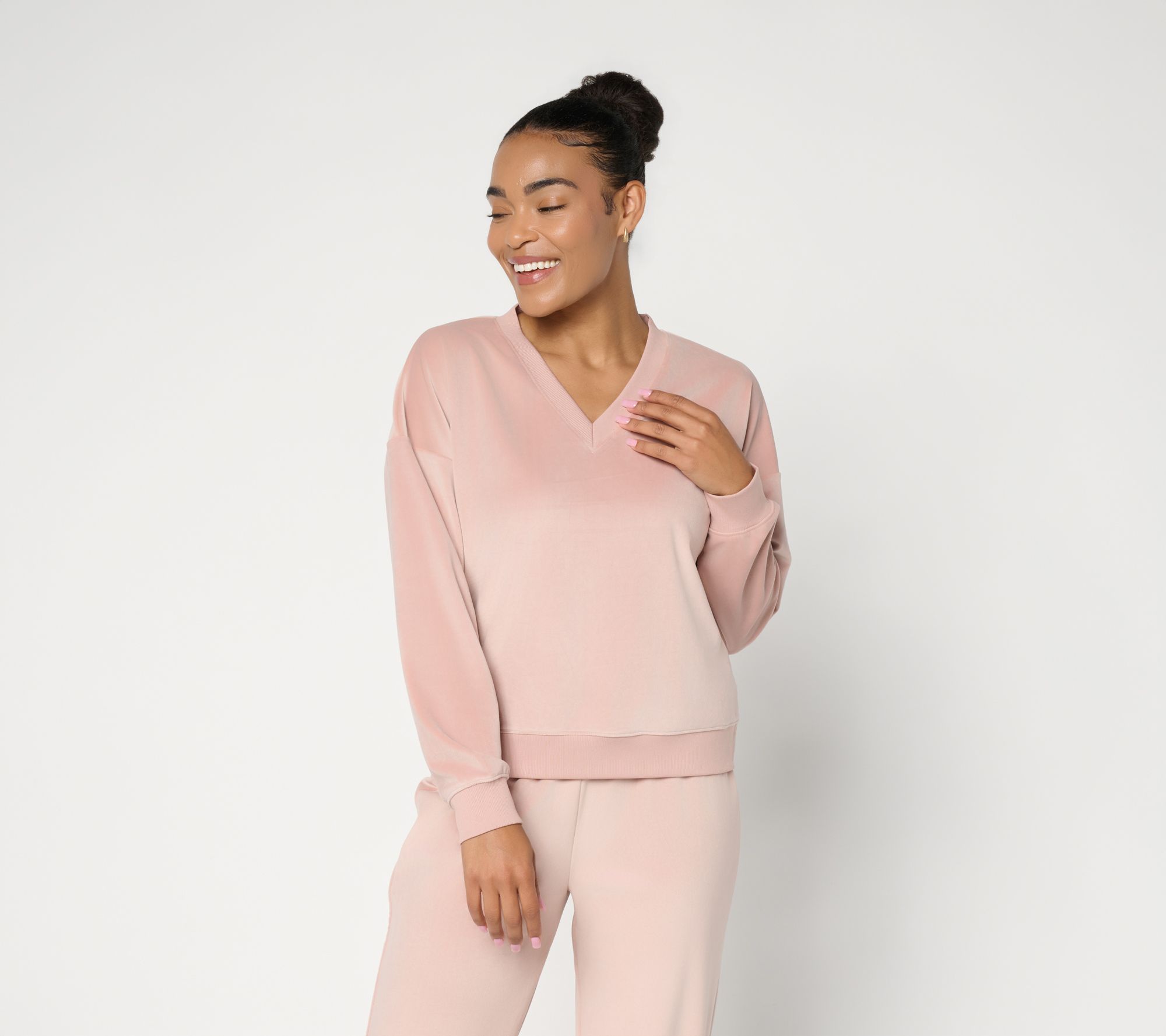 Barefoot Dreams Stretch Velvet V-Neck Pullover