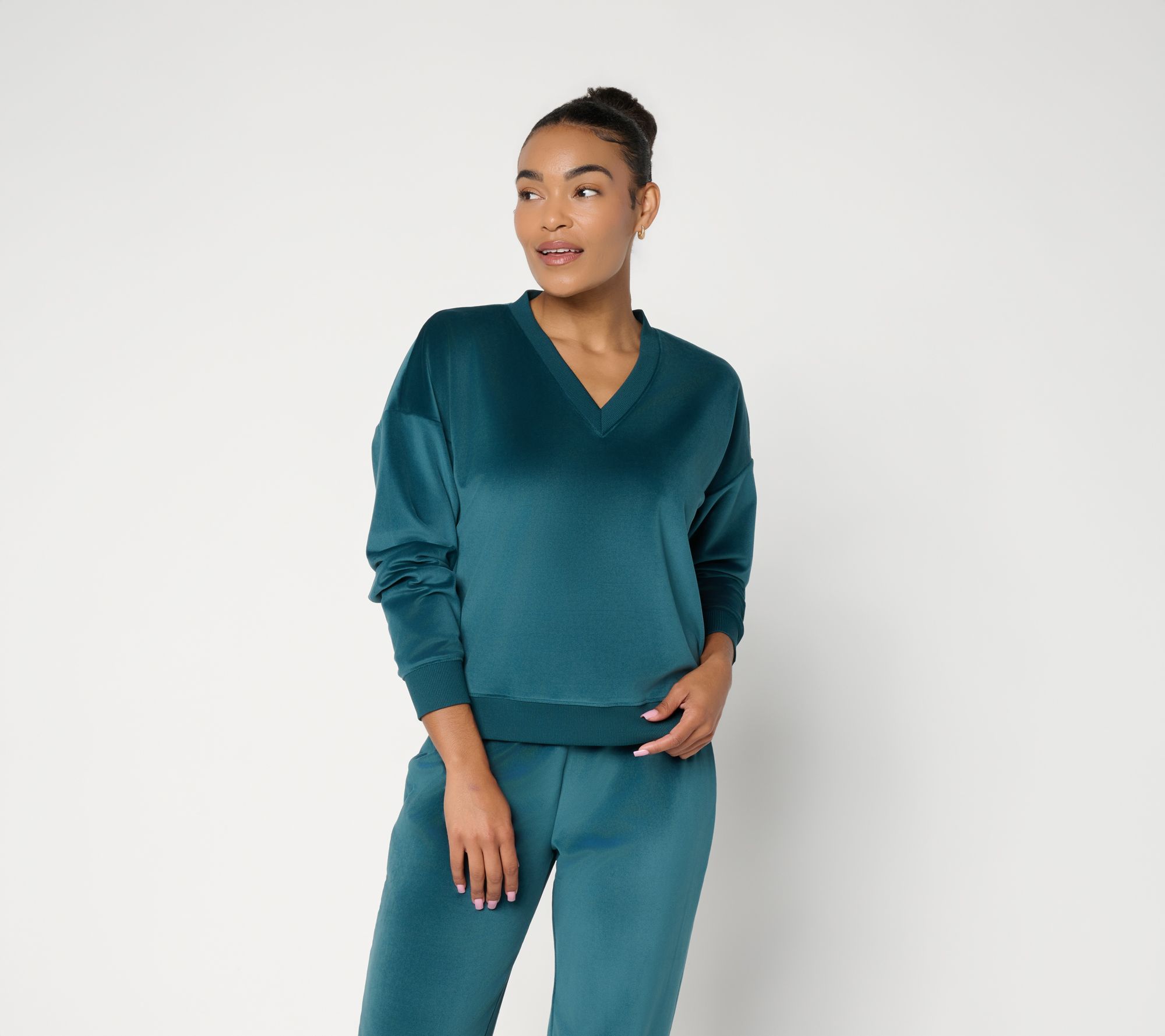 Barefoot Dreams Stretch Velvet V-Neck Pullover