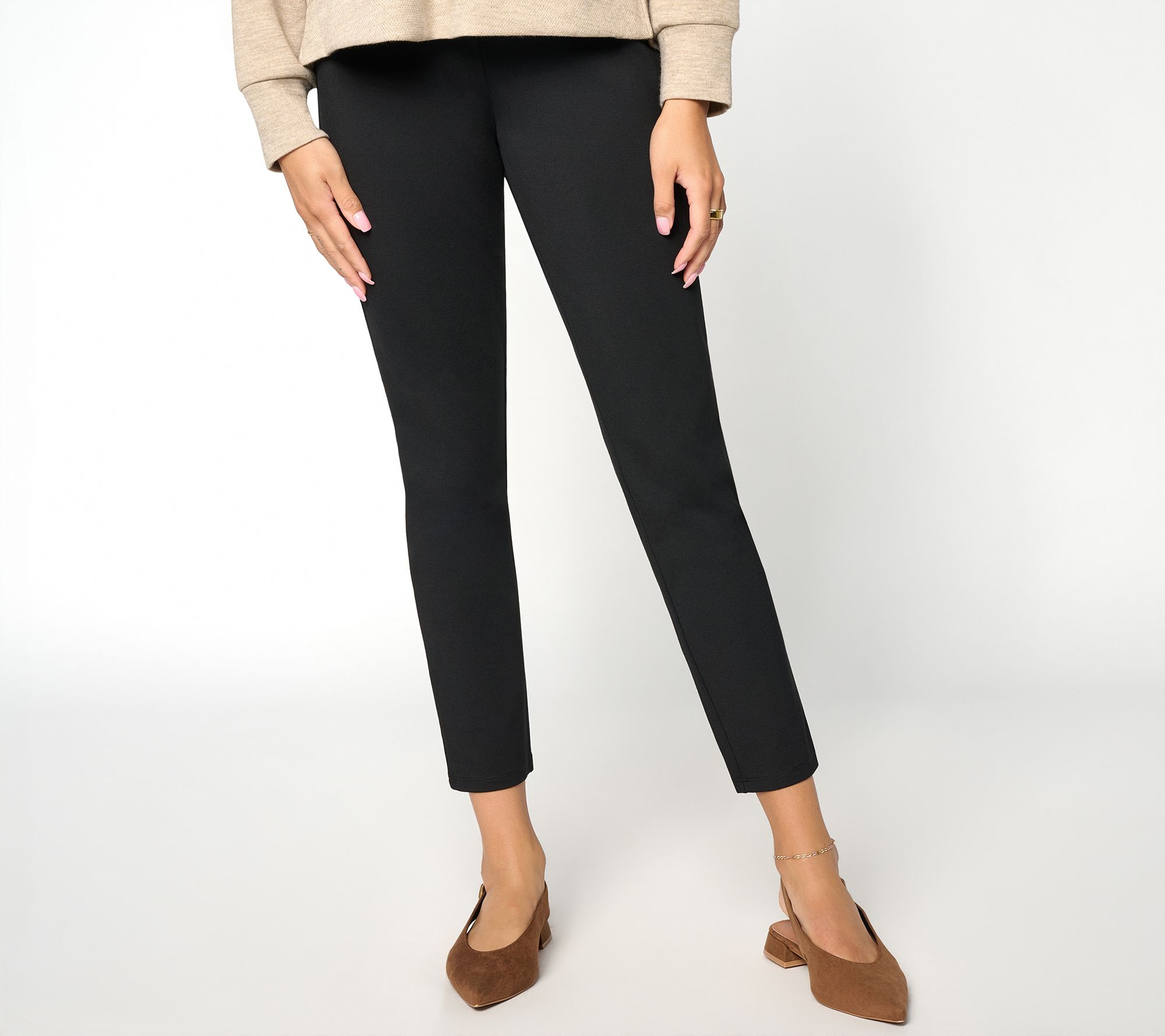 Dennis Basso Petite Ponte Pull-On Legging with Seam