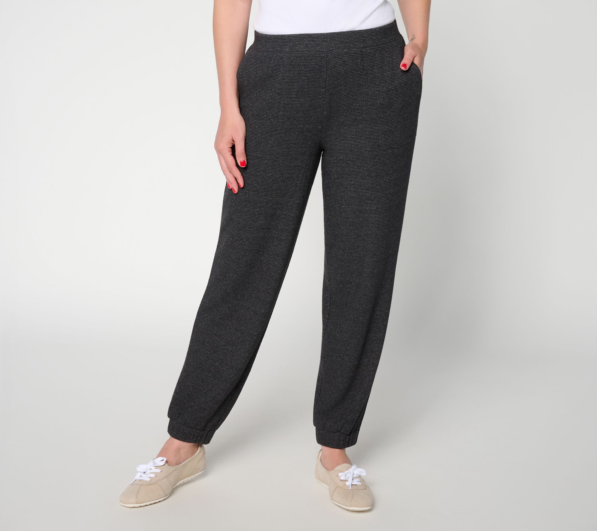 Susan Graver Petite Ottoman Ankle Jogger with Pockets