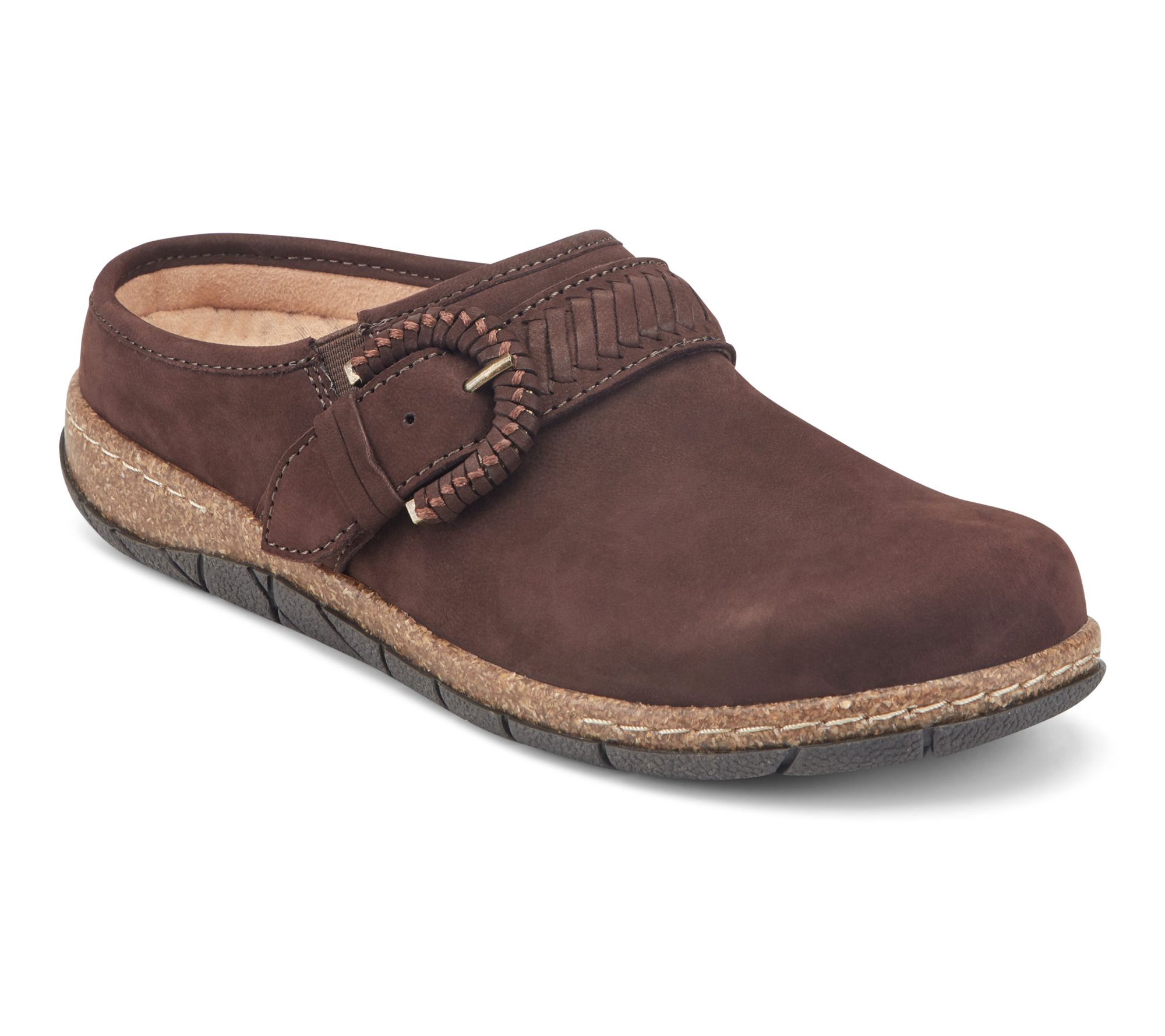  Earth Suede Clogs with Adjustable Buckle -Evie