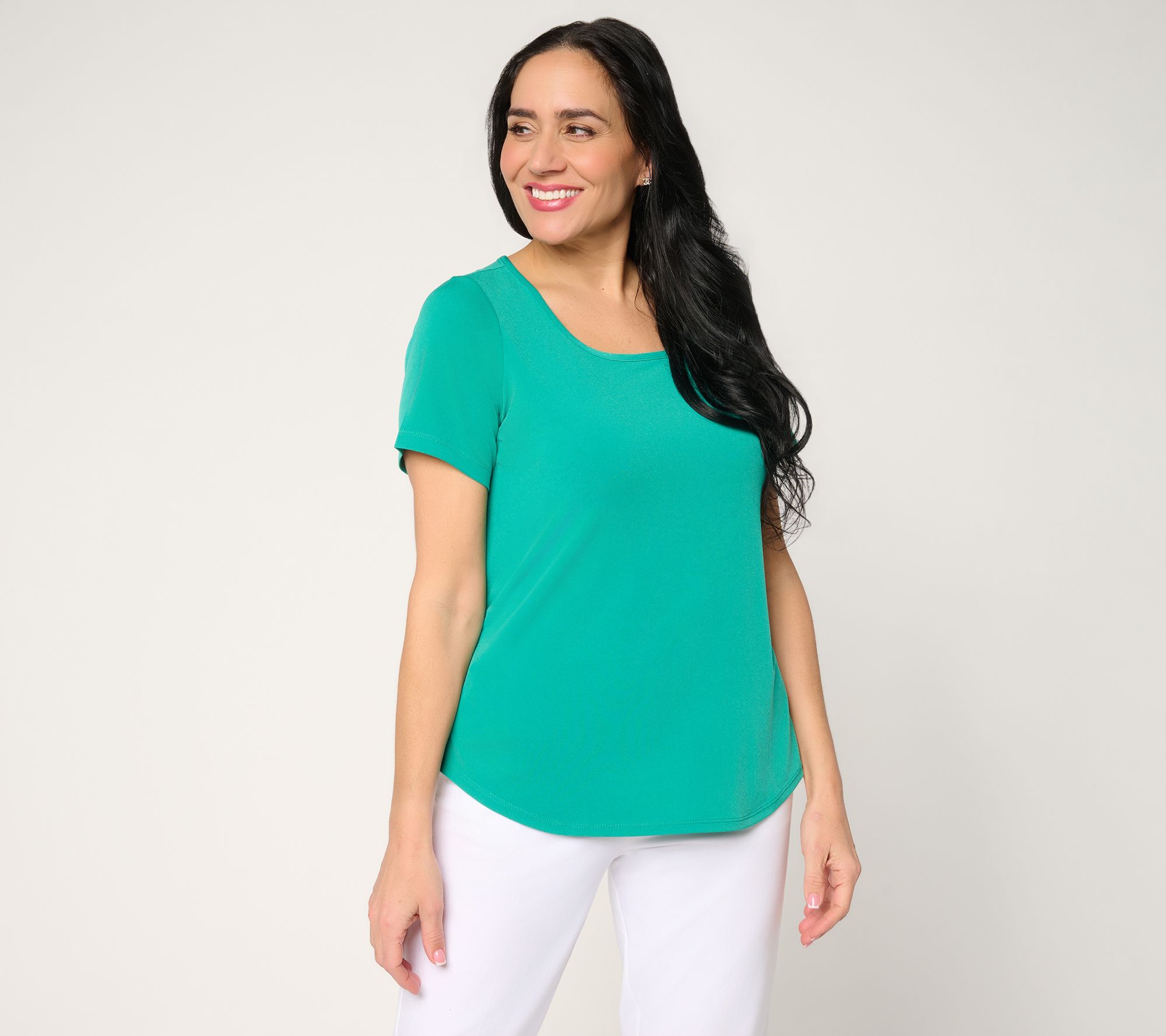 "As Is" Susan Graver Essentials Liquid Knit Square Neck Top