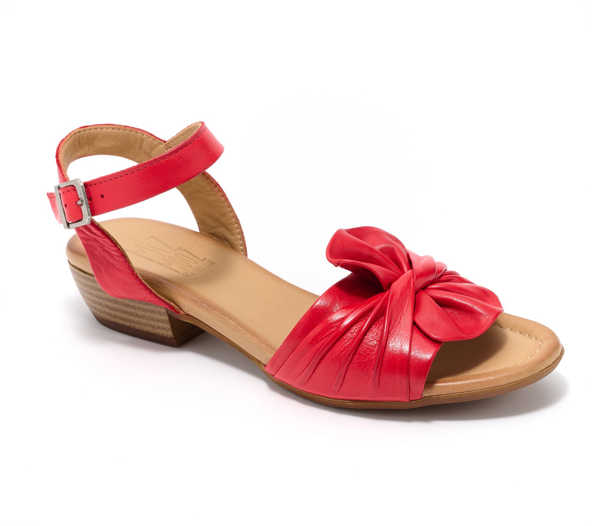 "As Is" Miz Mooz Leather Bow Heeled Sandals - Christa