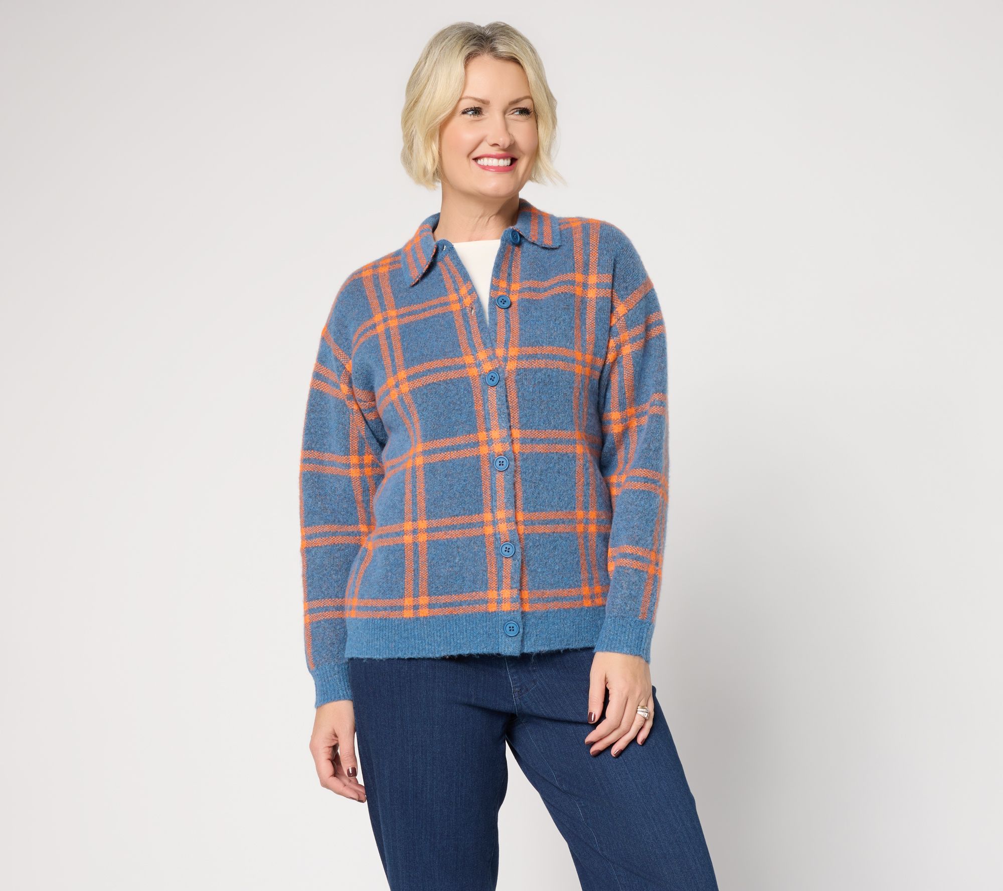  Felt Denim by Laurie Felt Soft Check Cardigan