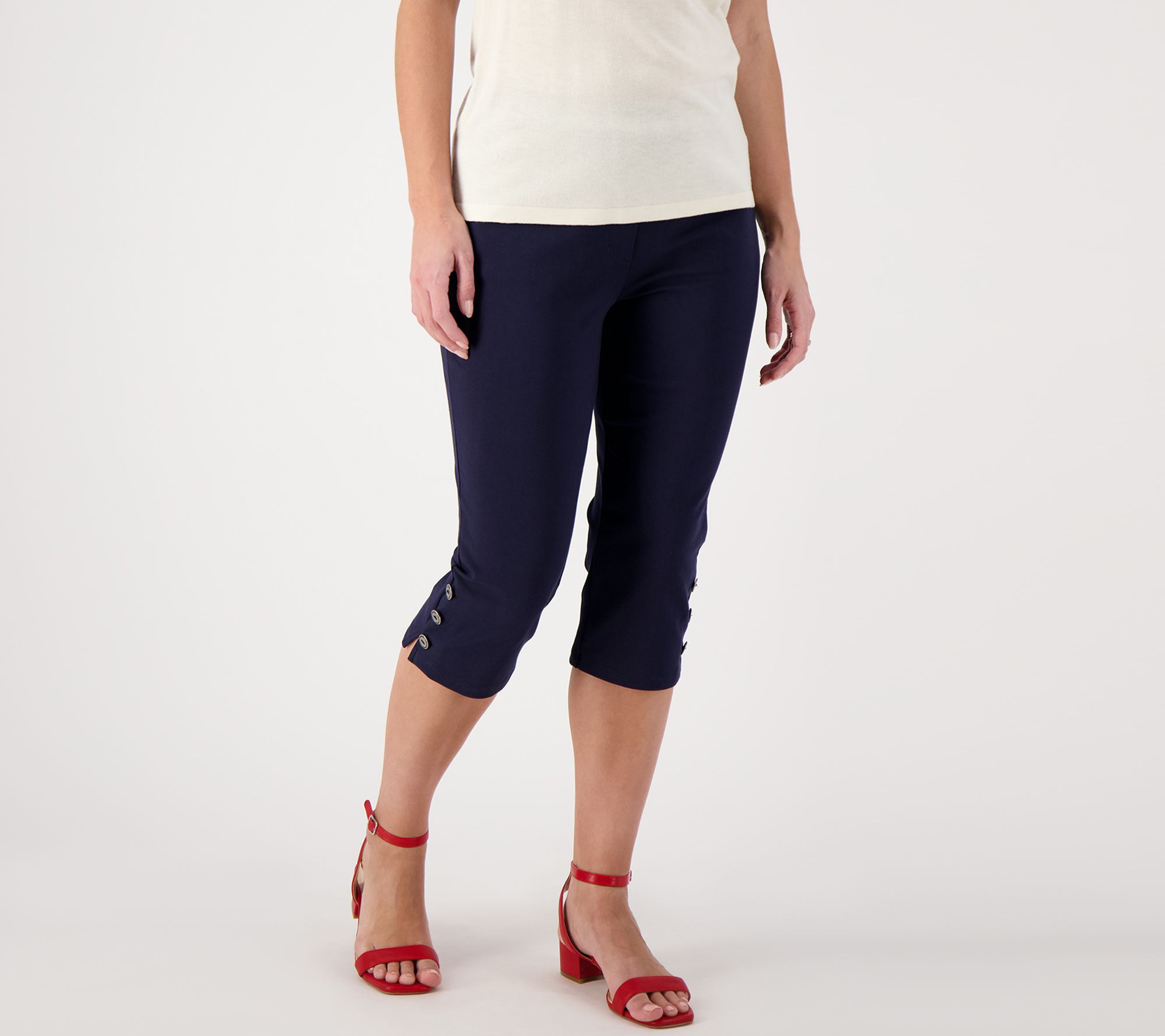 Susan Graver Weekend Premium Stretch Pull-On Capri Leggings - QVC