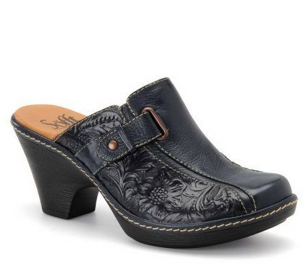 Sofft Dory Tooled Leather Clogs - Page 1 — QVC.com