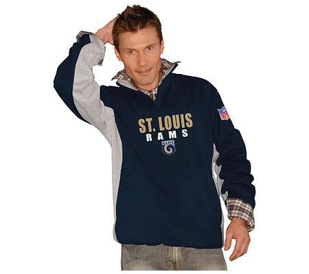 NFL St. Louis Rams Football Long Sleeve Shirt Embroidered Logo Men Size XL  Blue