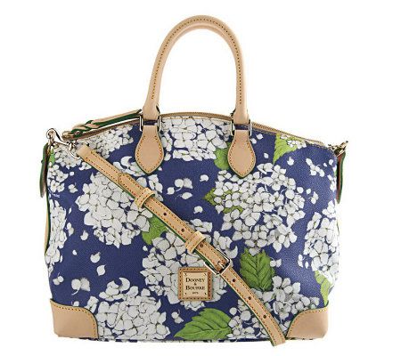 Dooney & Bourke Coated Cotton Hydrangea Print Satchel - Page 1 — QVC.com