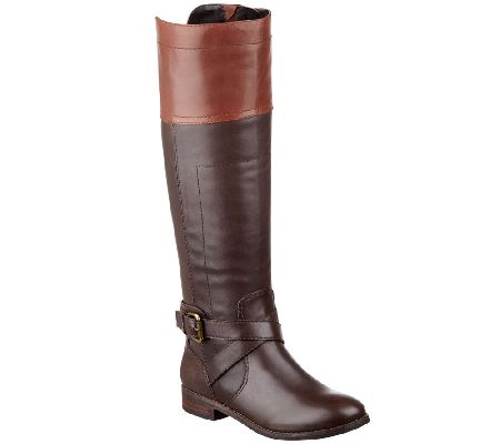 Marc Fisher Leather Wide Calf Riding Boots - Anlosa - Page 1 — QVC.com