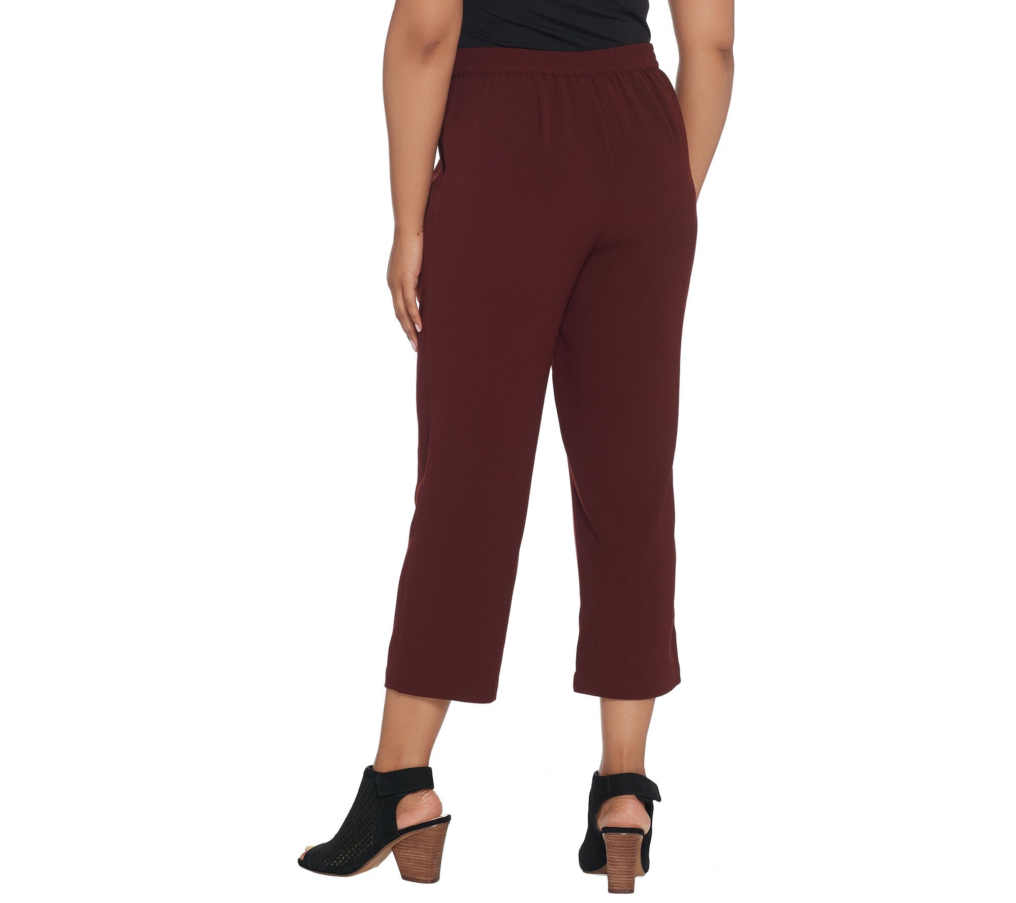 Linea by Louis Dell'Olio Petite Crepe Gauze Pull-On Crop Pants - QVC.com