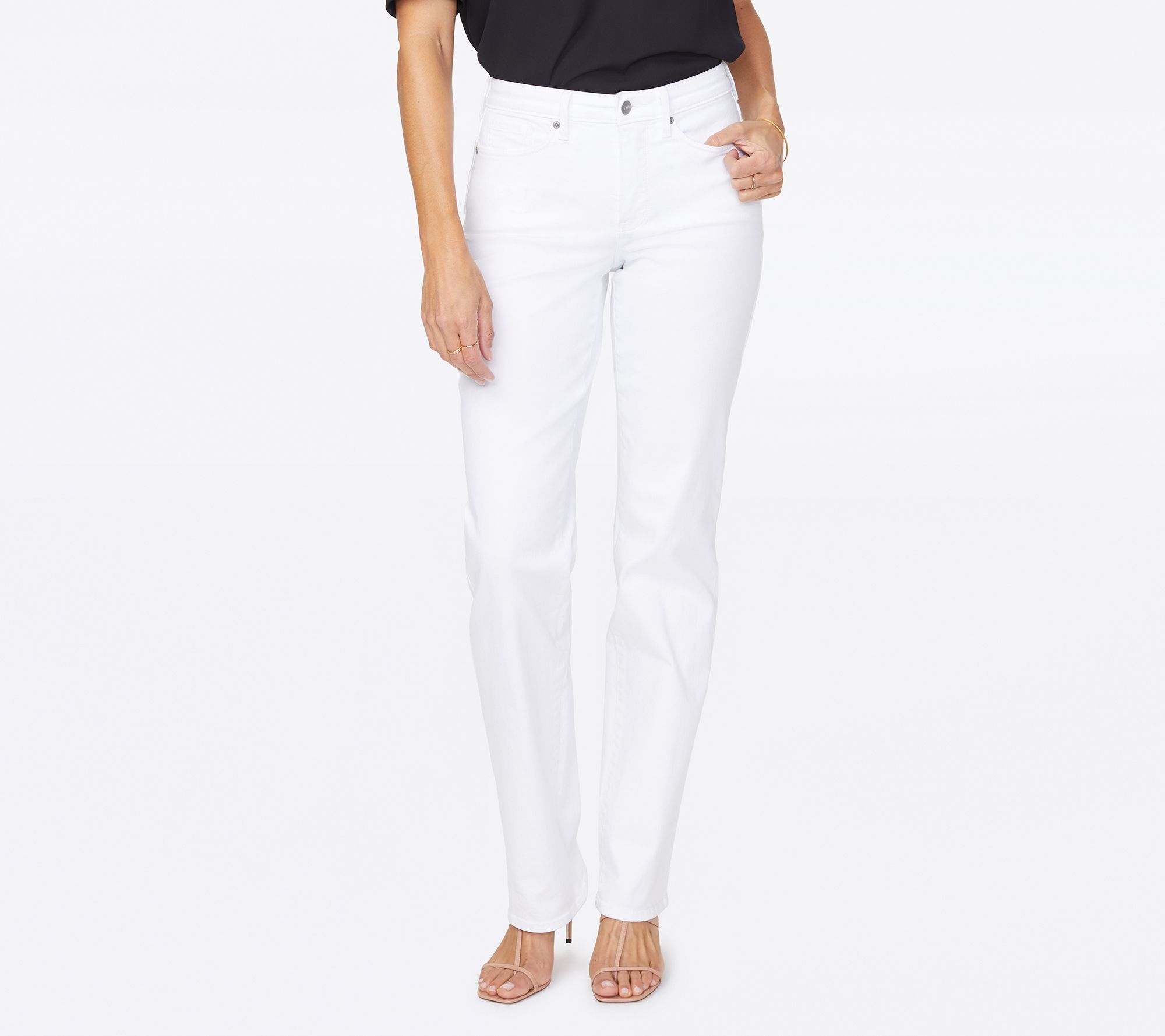 NYDJ Relaxed Straight Jeans - Optic White - QVC.com