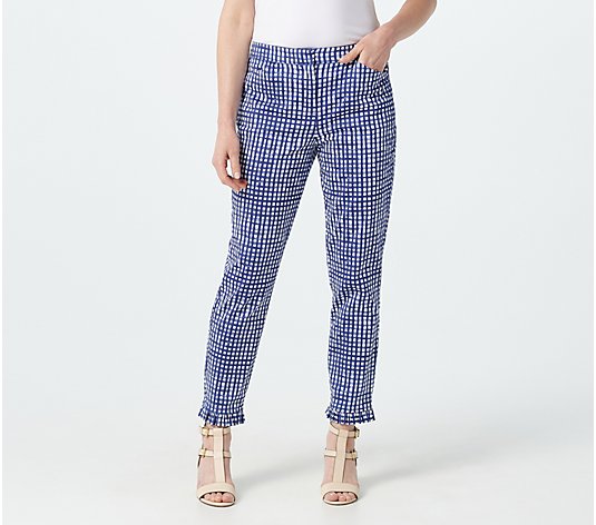 Dennis Basso Sateen Ankle Pants with Ruffle Hem