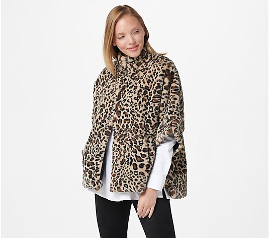 Dennis by Dennis Basso Fake Fur Jacket brown leopard pattern casual look Fashion Jackets Fake Fur Jackets 