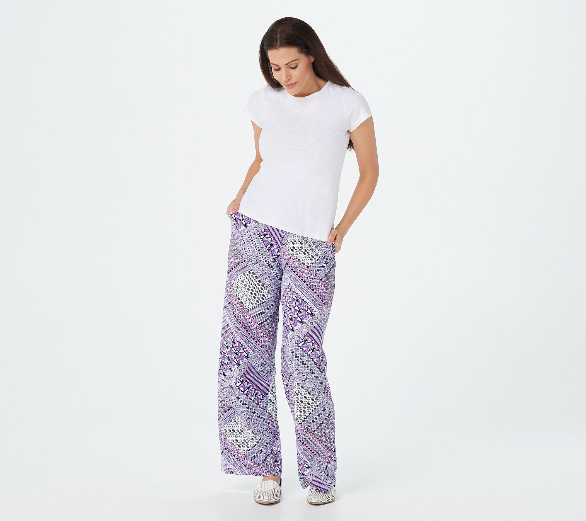 "As Is" Denim & Co. Tall Beach PullOn WideLeg Pants