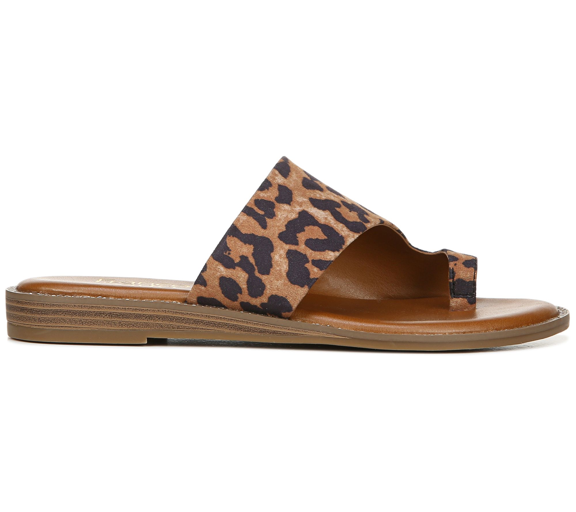 Franco Sarto Leopard Toe Loop Sandals - Gem2 - QVC.com