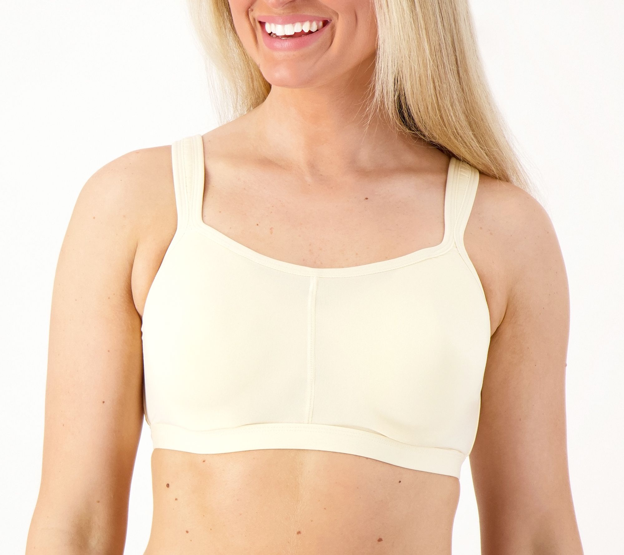 Breezies Jacquard Back Smoothing Wirefree Bra (US, 44D, Sunbeige) at   Women's Clothing store