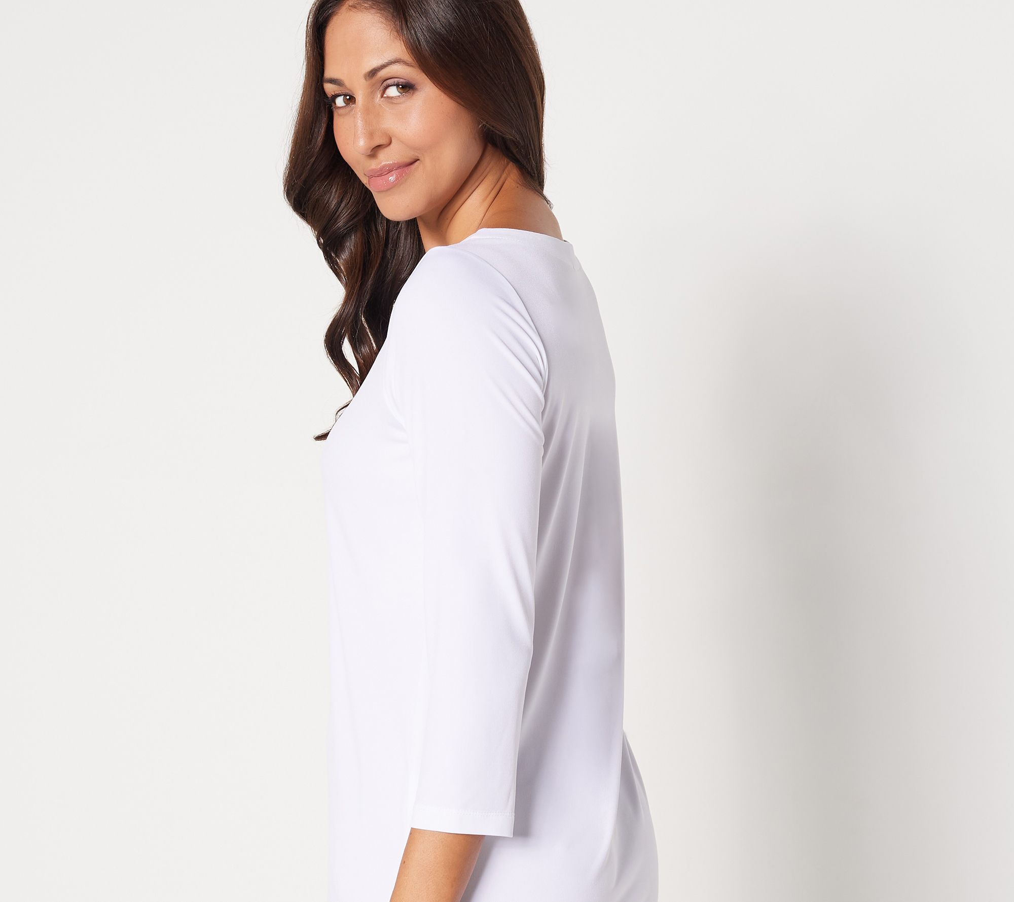 "As Is" Susan Graver Modern Essentials Petite Liquid Knit Tunic