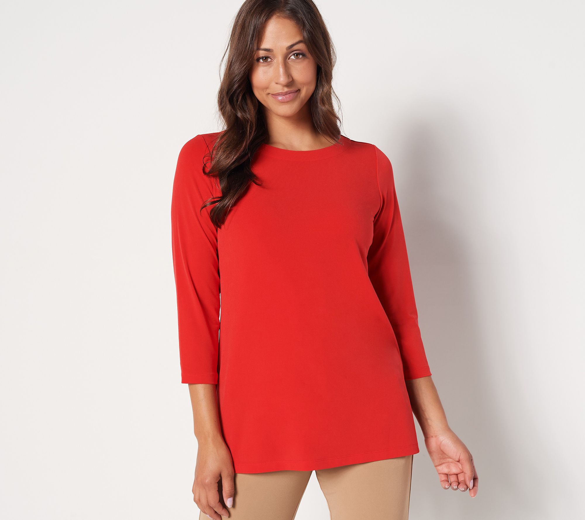 "As Is" Susan Graver Modern Essentials Petite Liquid Knit Tunic