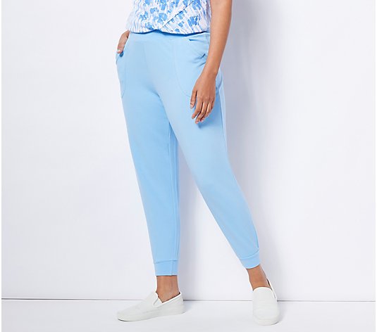 Belle Beach by Kim Gravel Petite French Terry Cropped Joggers