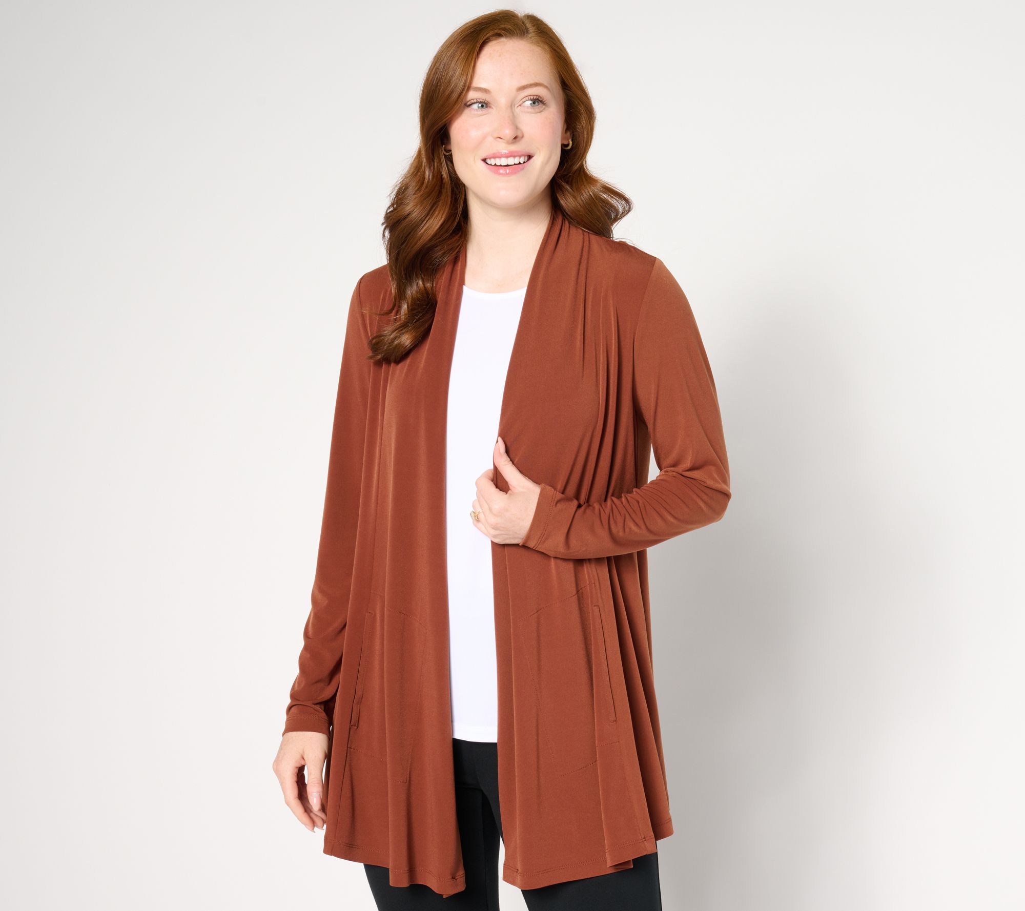 Susan Graver Modern Essentials Petite Liquid Knit Cardigan
