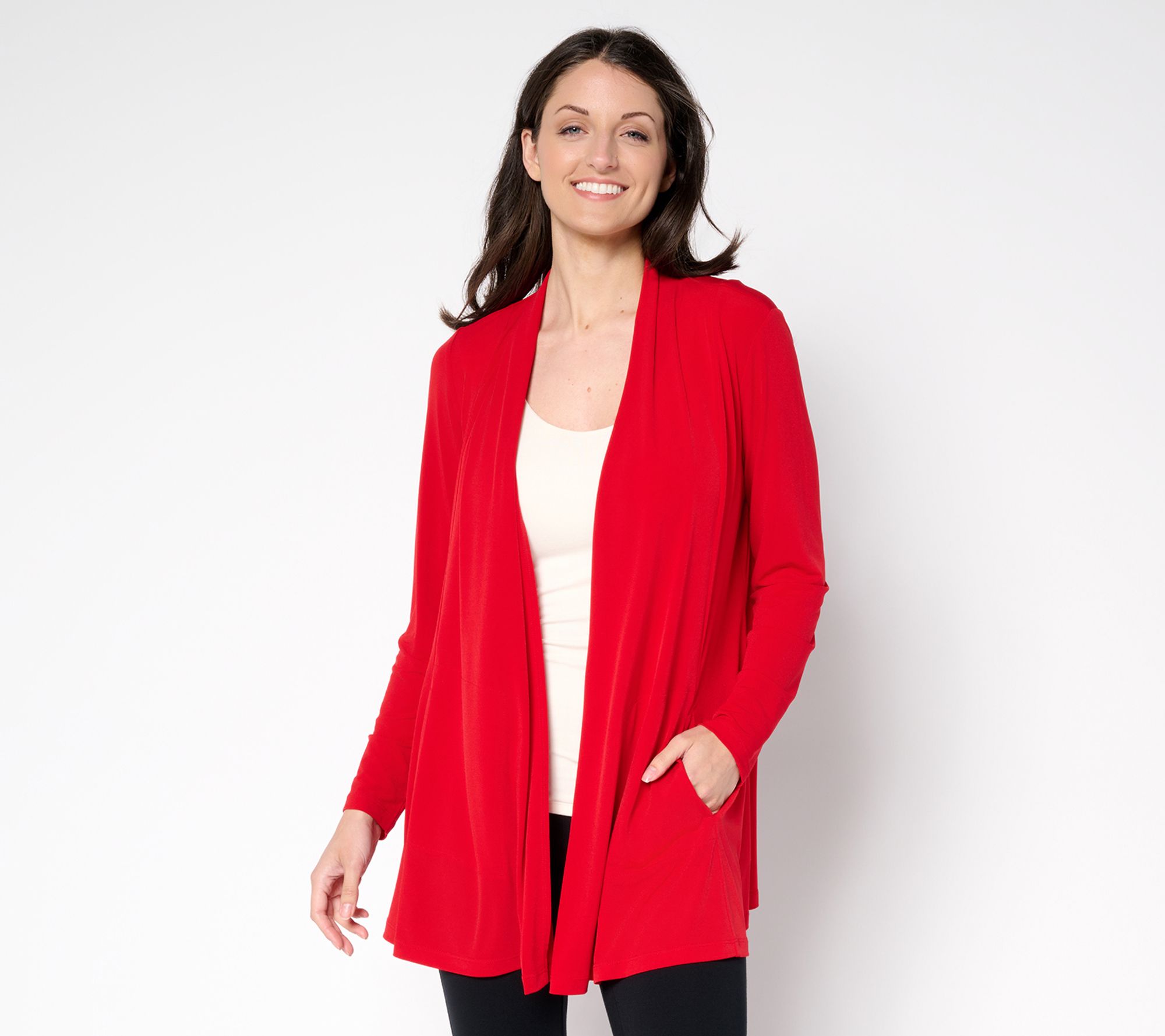 Susan Graver Modern Essentials Petite Liquid Knit Cardigan