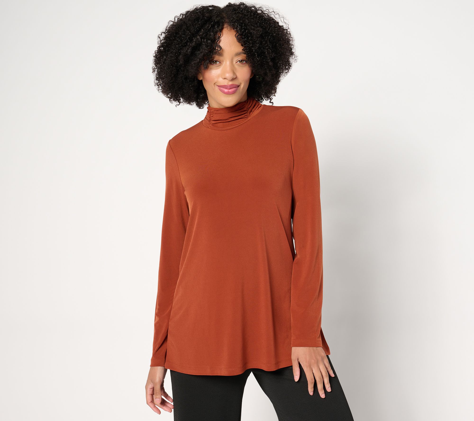Susan Graver Modern Essentials Pet Liquid Knit A-Line Tunic