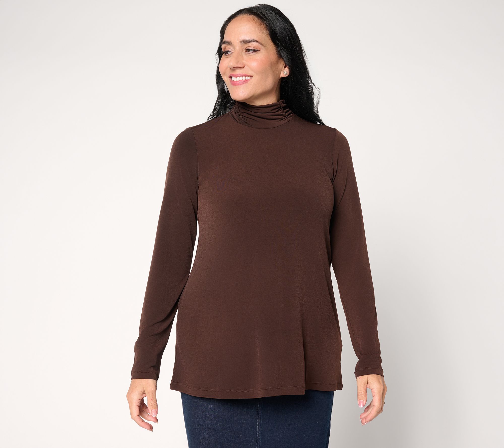 Susan Graver Modern Essentials Pet Liquid Knit A-Line Tunic