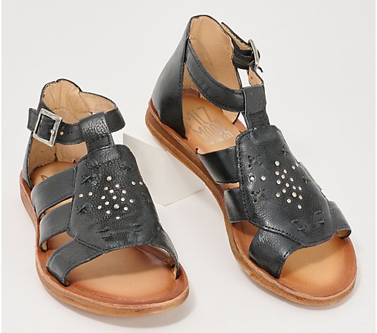 Miz Mooz Wide Width Leather Ankle Strap Sandals - Fascinate - QVC.com