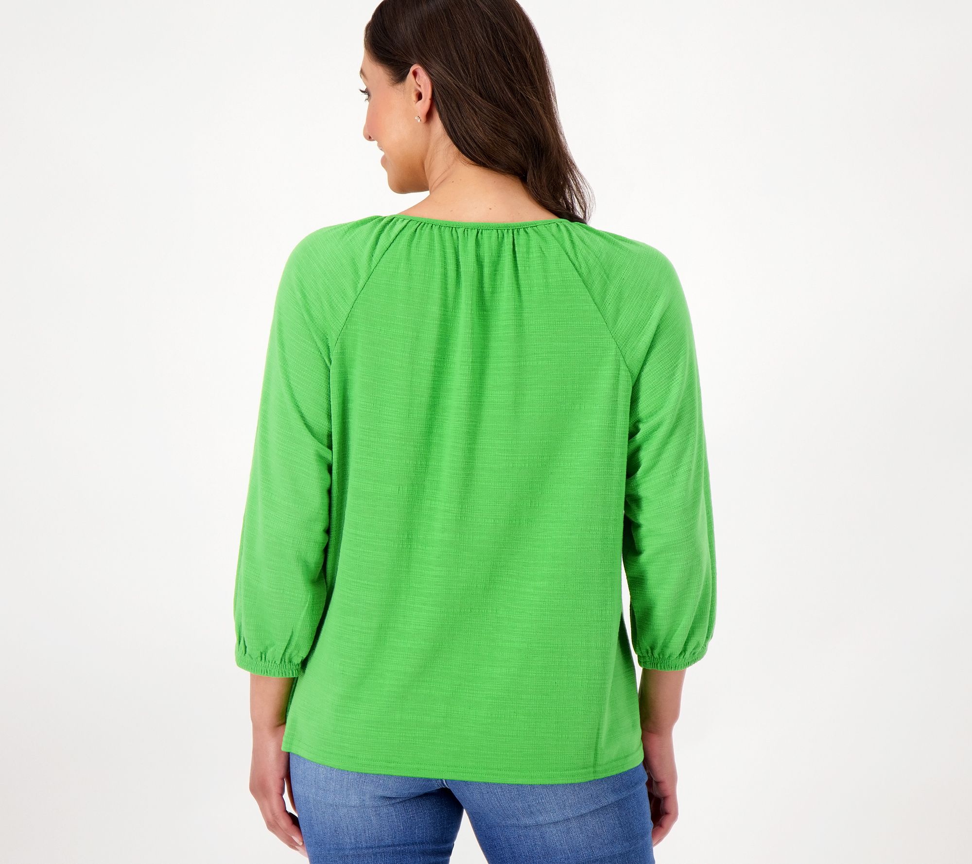 "As Is" Laurie Felt Textured Gauze Tie Neck Top