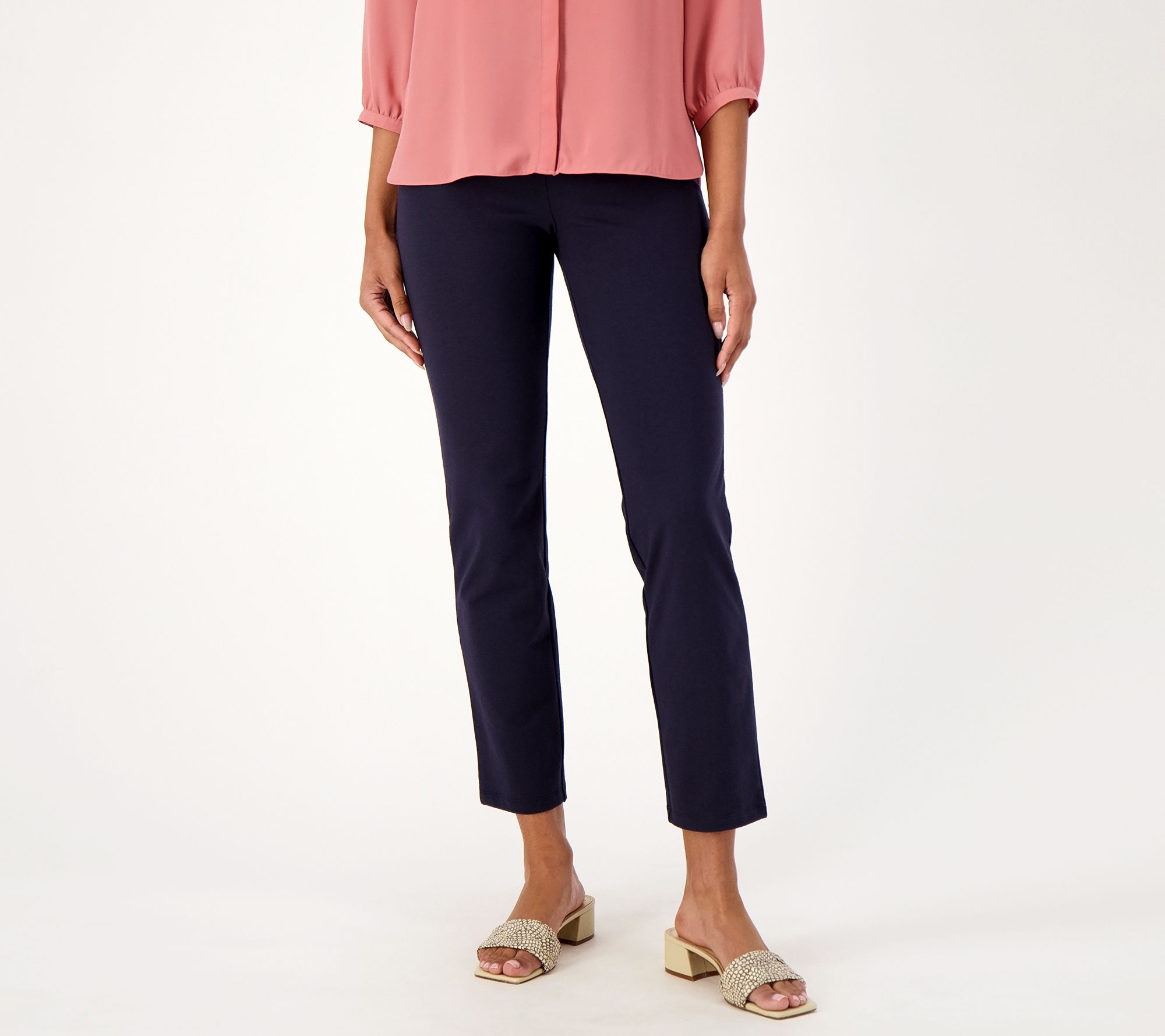 Women With Control Tall Cotton Jersey Pull On Slim Pants 