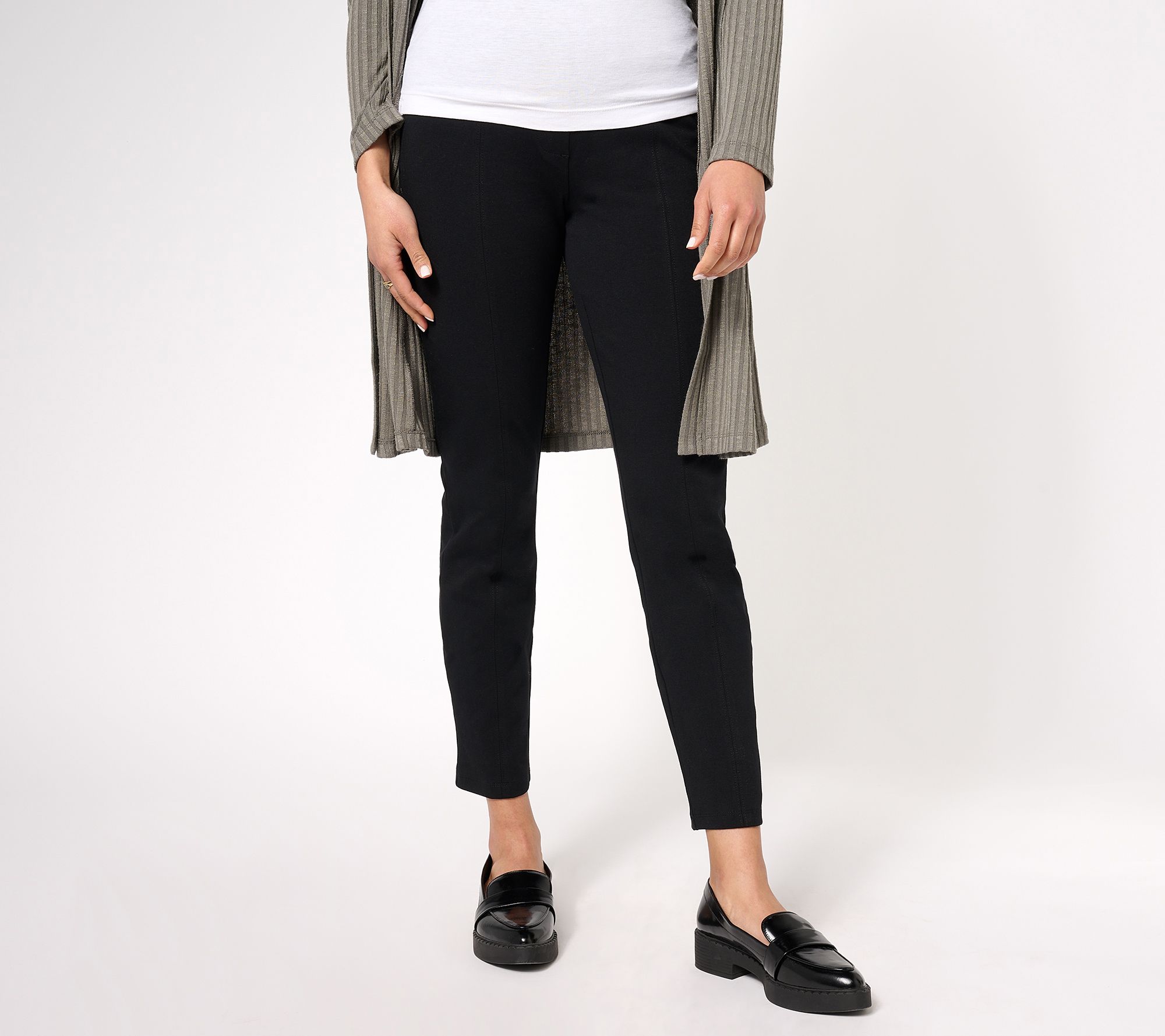 Susan Graver - Weekend Premium Stretch Ankle Pants - Stealth Grey - XS