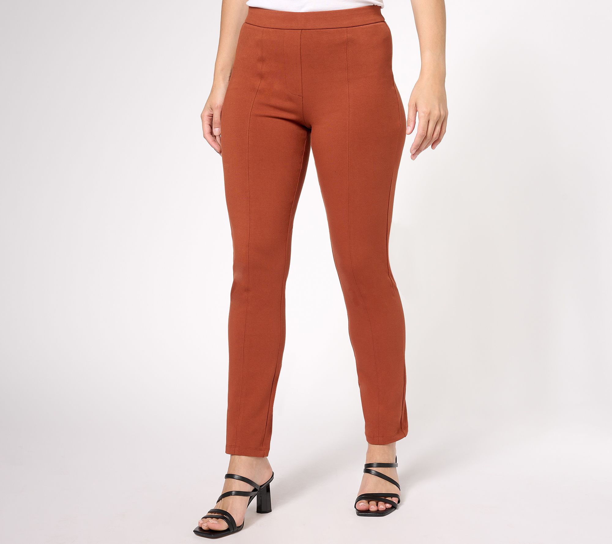 "As Is" Susan Graver Weekend Regular Stretch Slim-Leg Pull On Ankle Pants