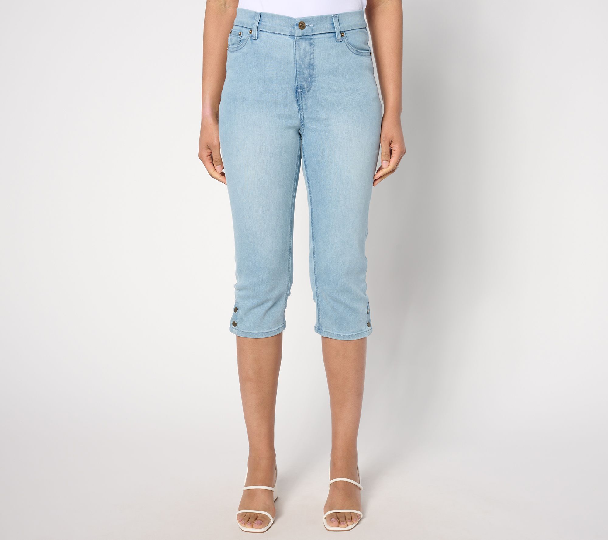 Denim & Co. Petite Easy Stretch Denim Capri Pant - QVC.com