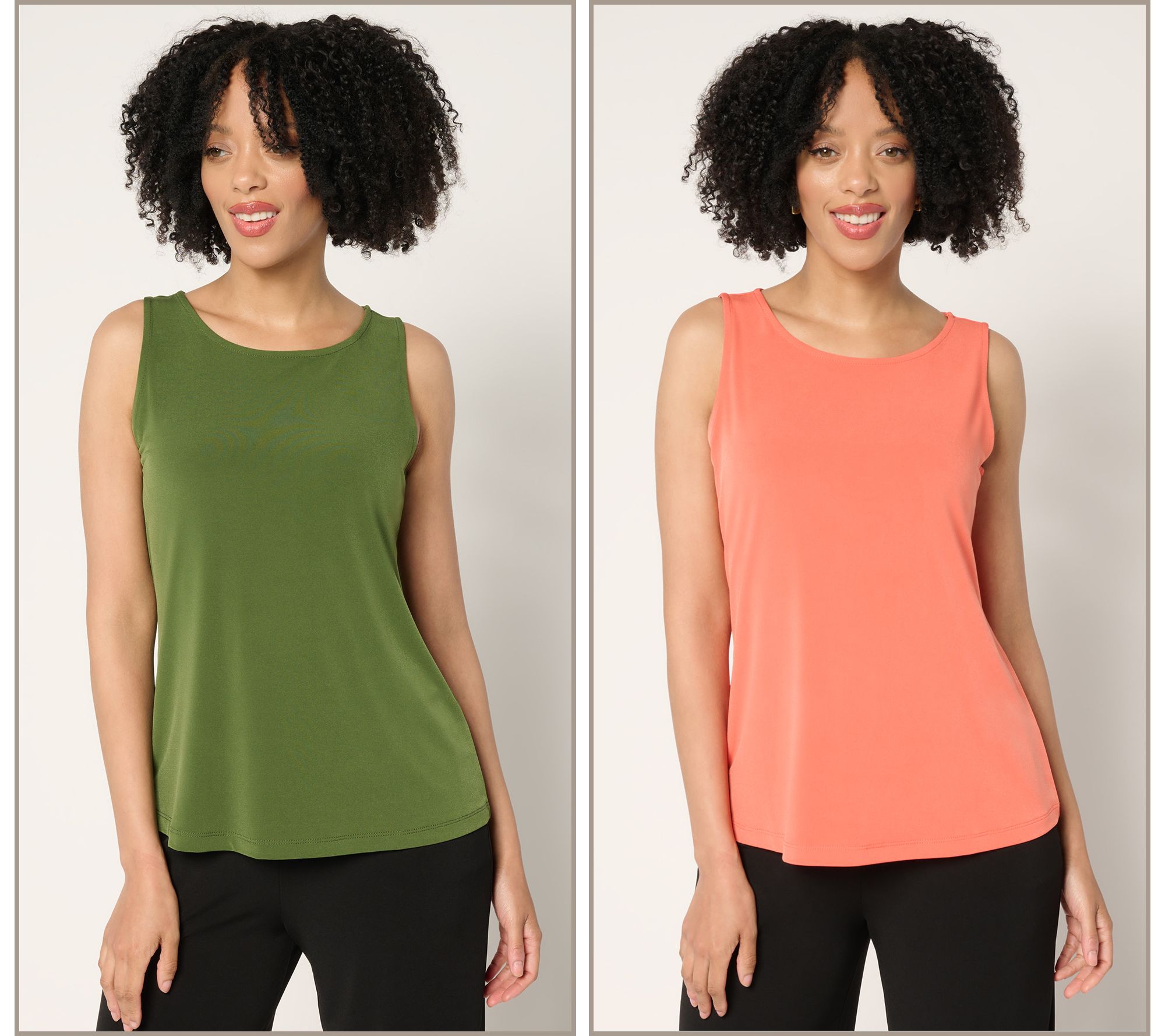 Susan Graver Modern Essentials Set of 2 Liquid Knit Tank Tops