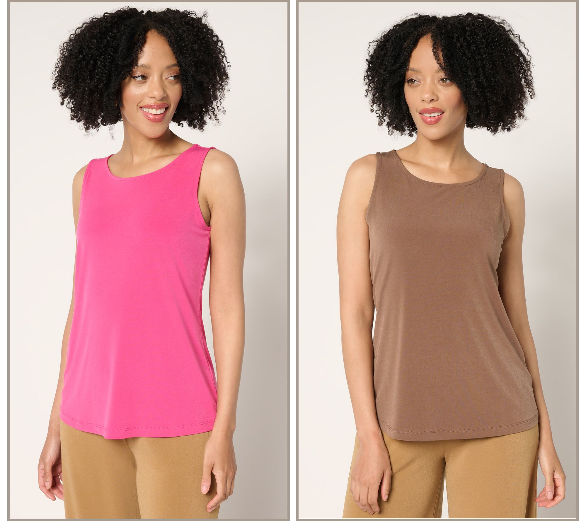 Susan Graver Modern Essentials Set of 2 Liquid Knit Tank Tops