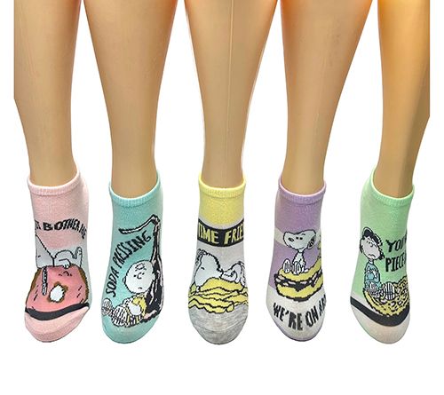 Peanuts Ladies' No-Show Character Sock Set - 5Pair