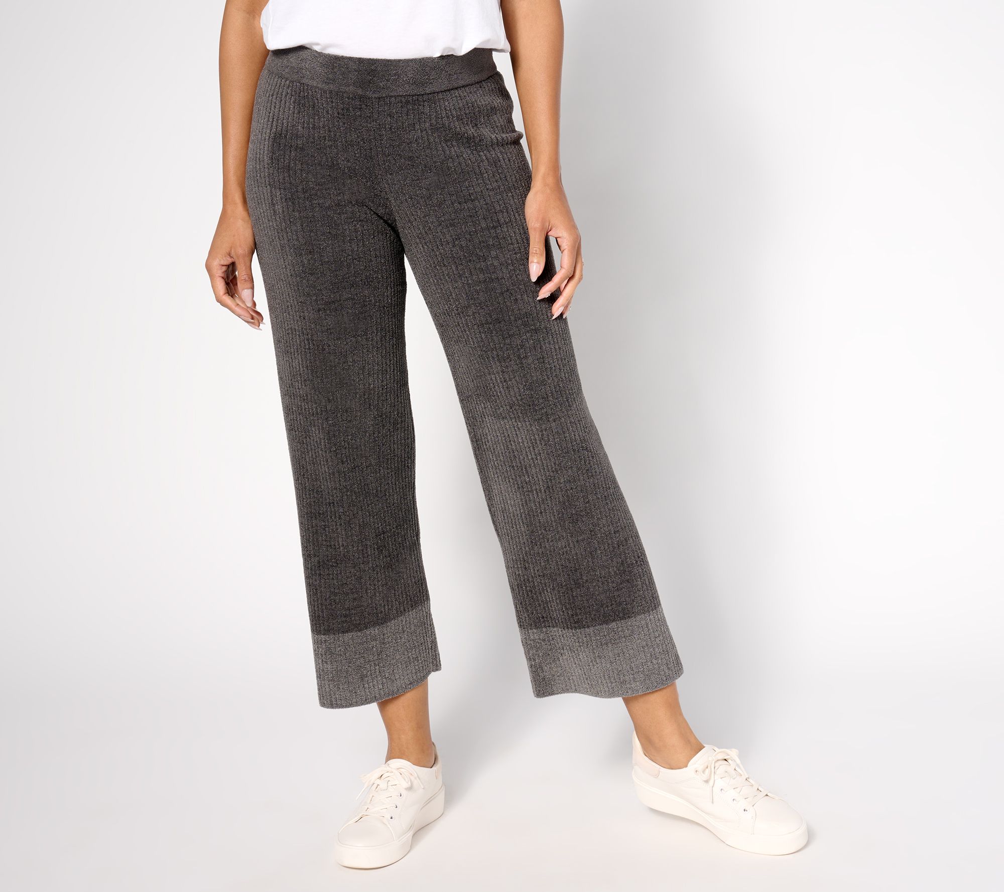 Barefoot Dreams Petite CozyChic Lite Heather Blocked Ankle Pant
